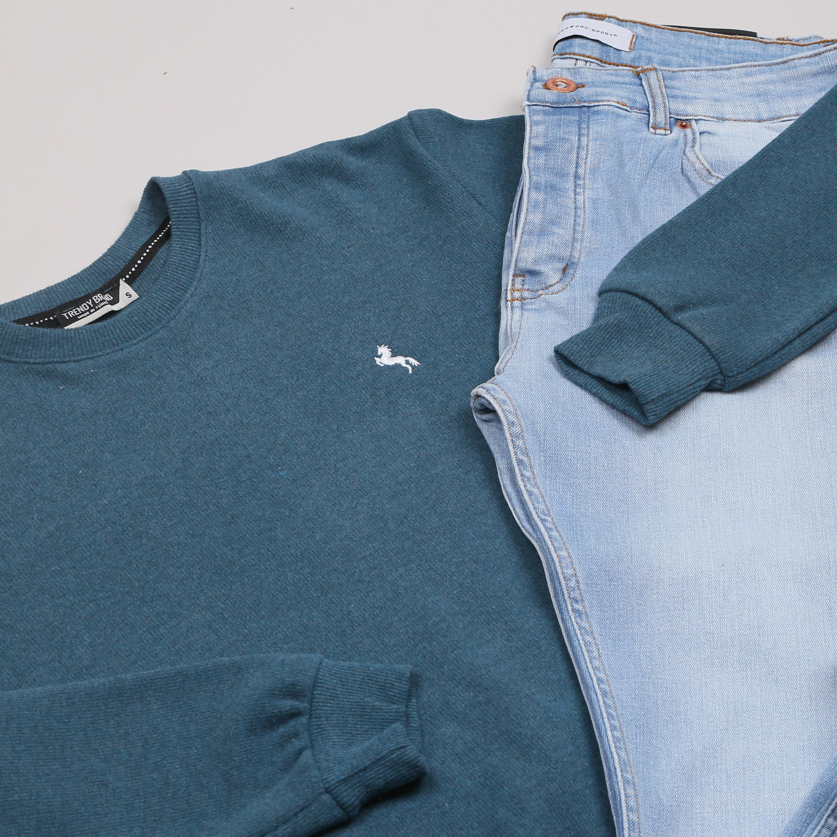 Mavi Kazak Kot Pantolon Bot Kombini