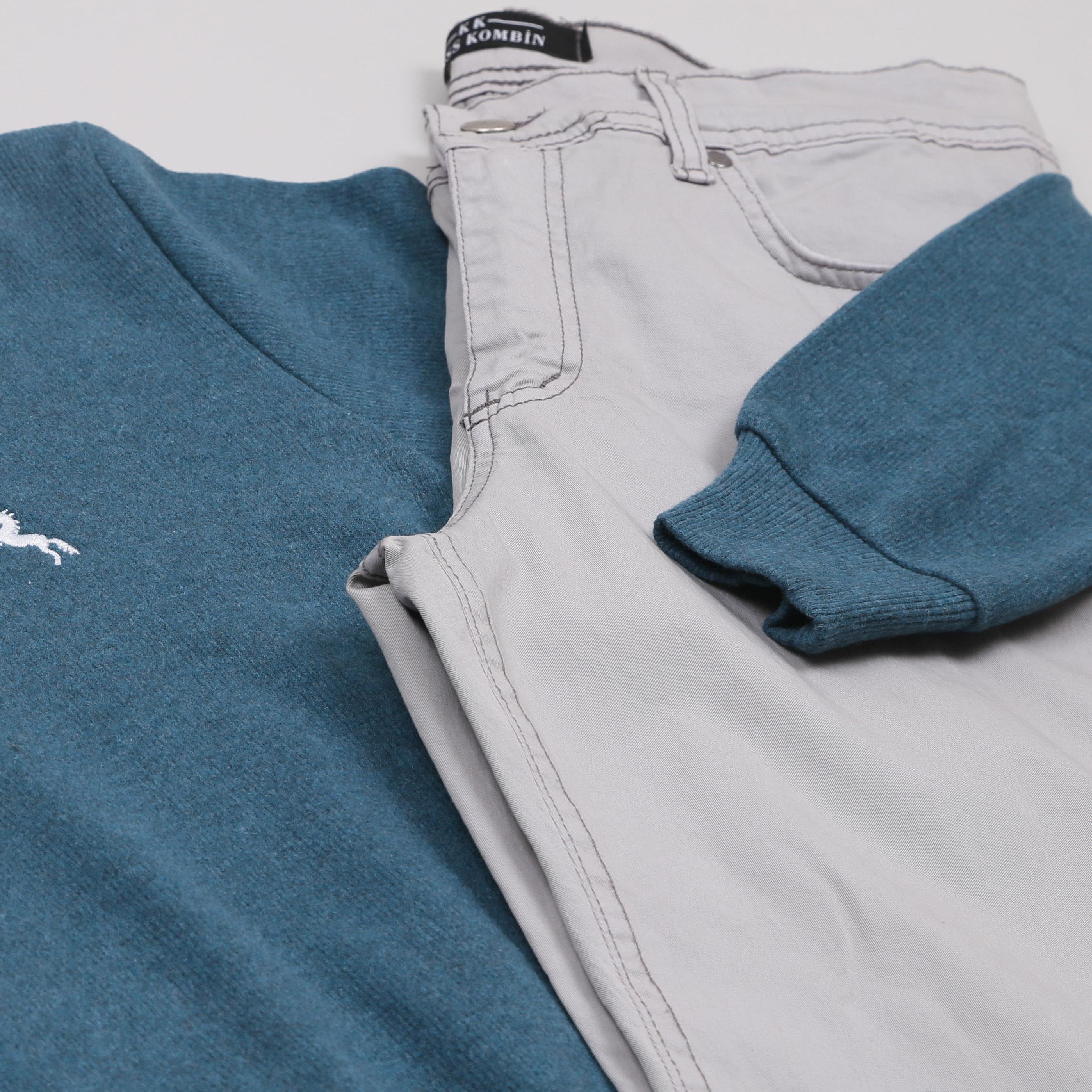 Mavi Kazak Kot Pantolon Bot Kombini