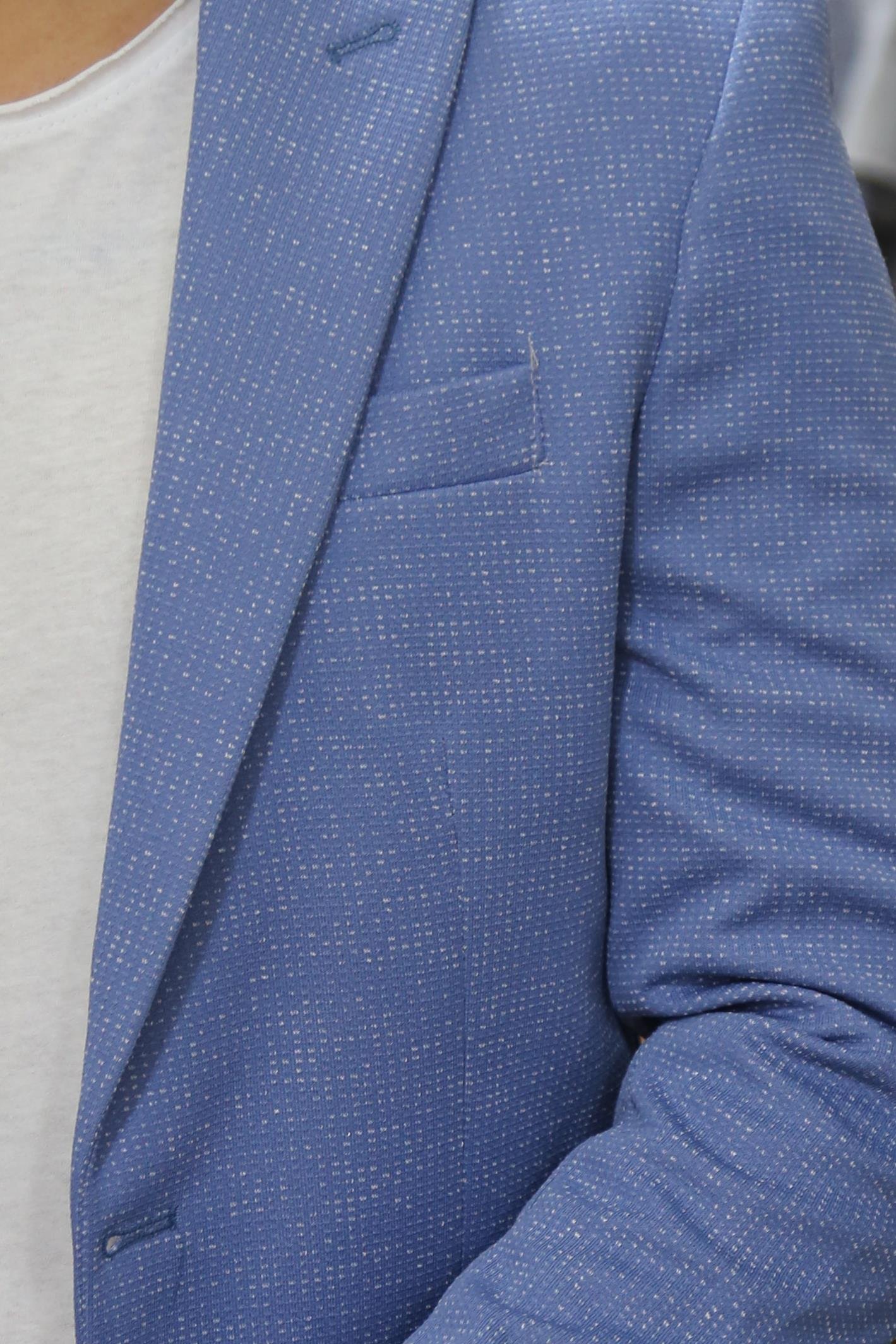 Mavi Kırçıllı Blazer Ceket