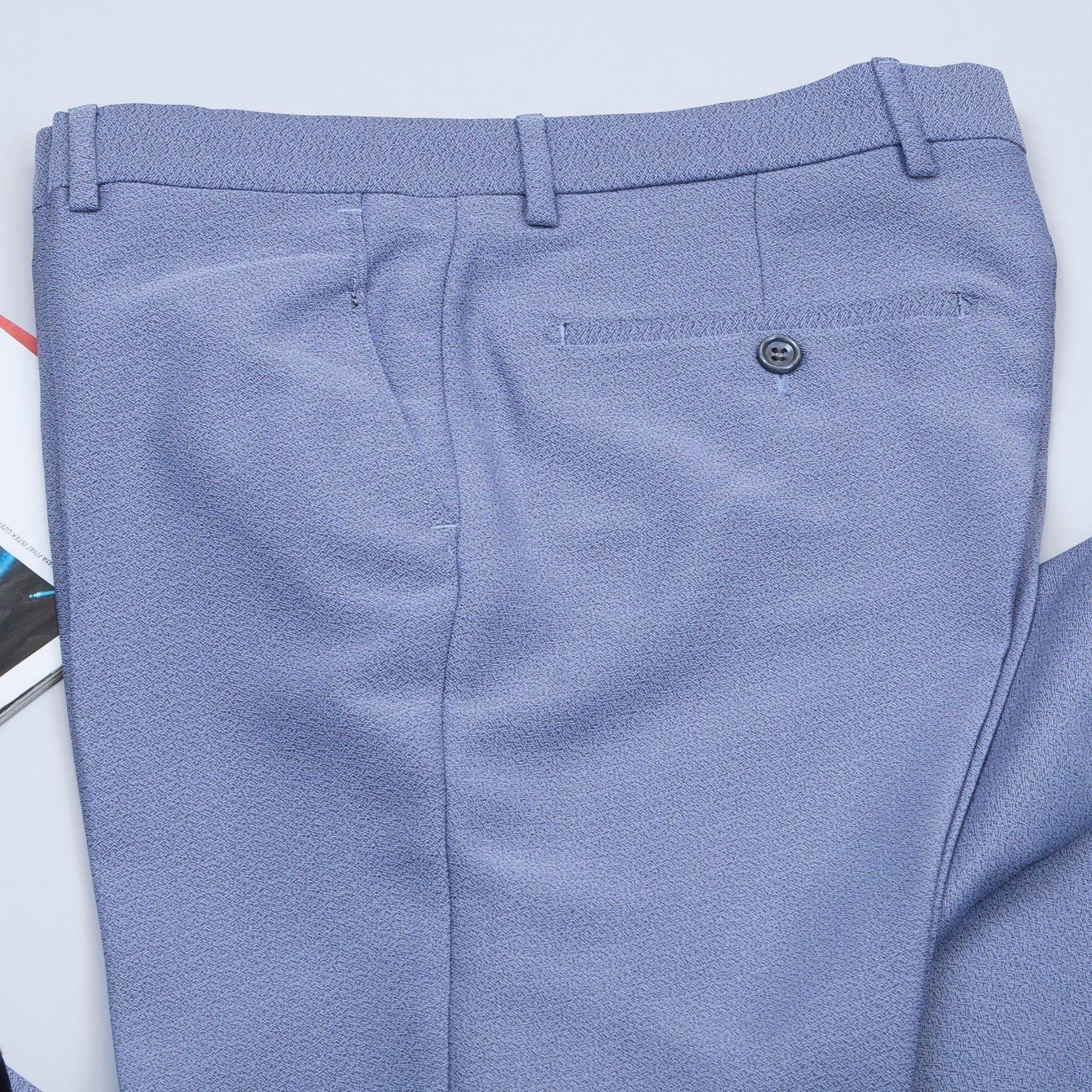 Mavi Kırçıllı Kruvaze Takım Elbise Kombini