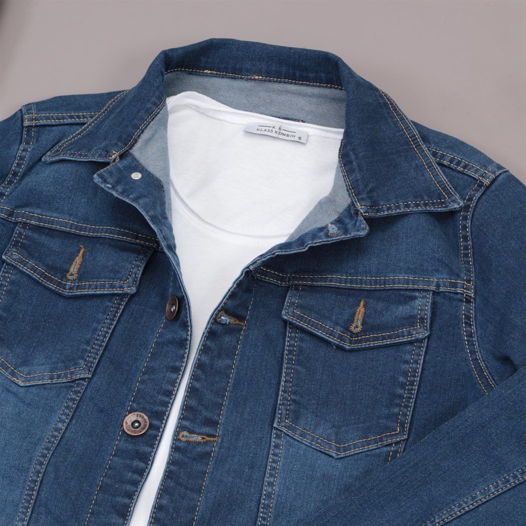 Mavi Kot Ceket Ayakkabı Pantolon Kombini