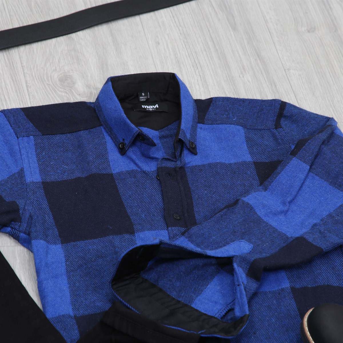 Mavi Oduncu Gömlek Kot Bot Kombini