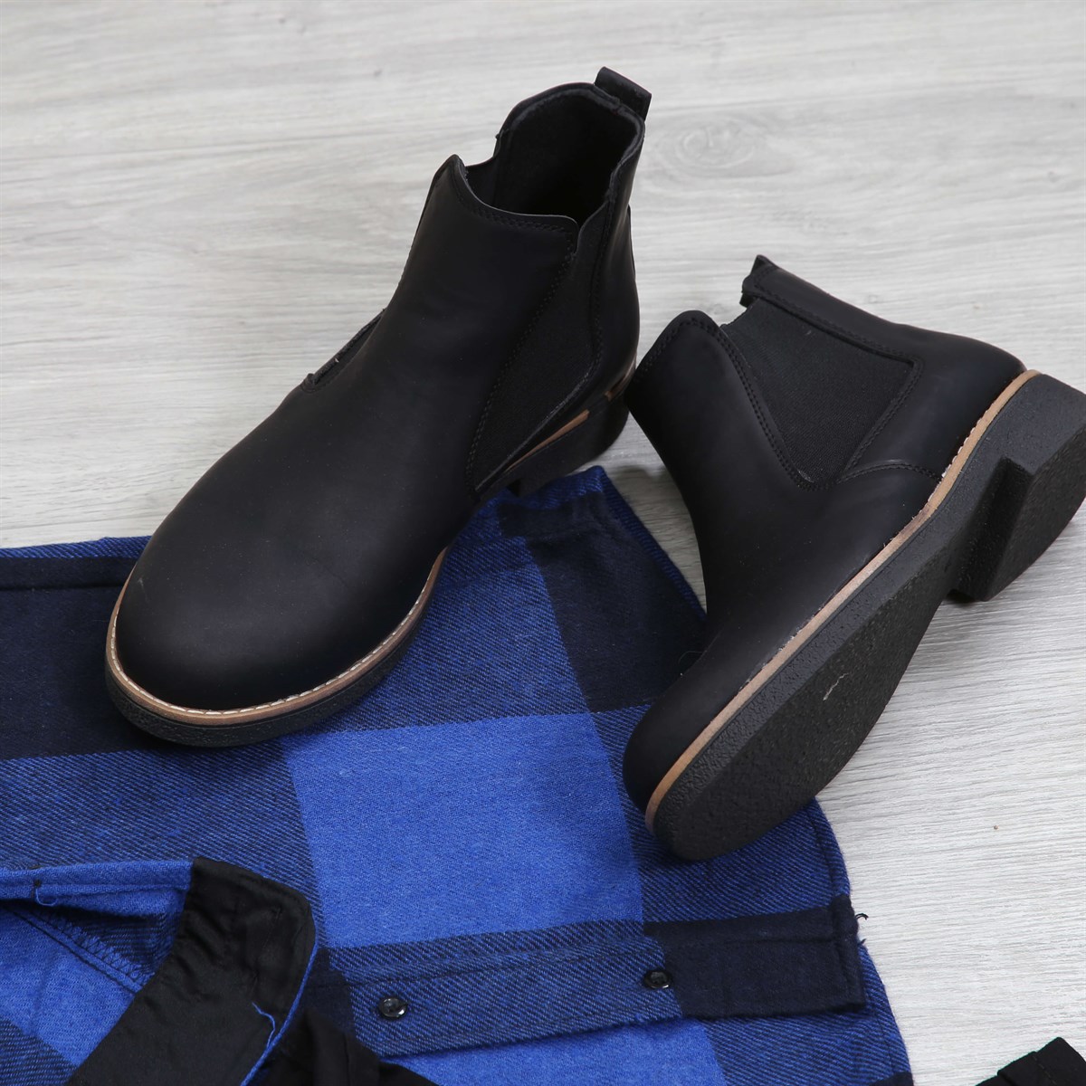 Mavi Oduncu Gömlek Kot Bot Kombini