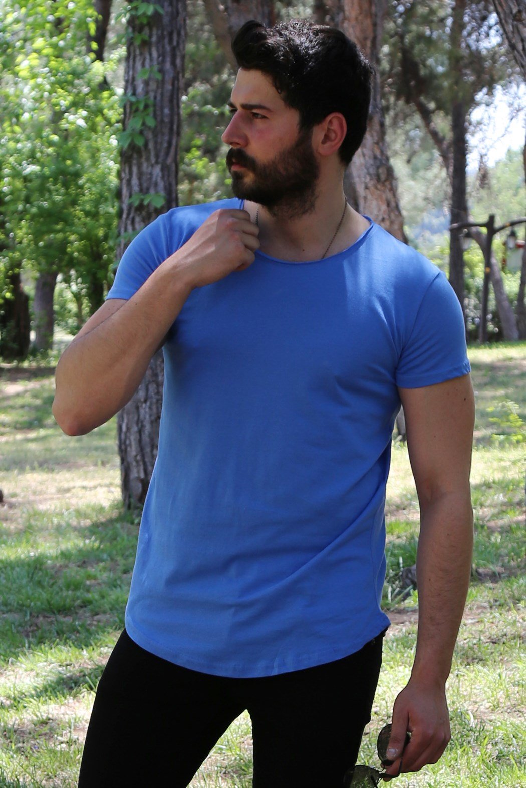 Mavi Oval Kesim Basic Tshirt