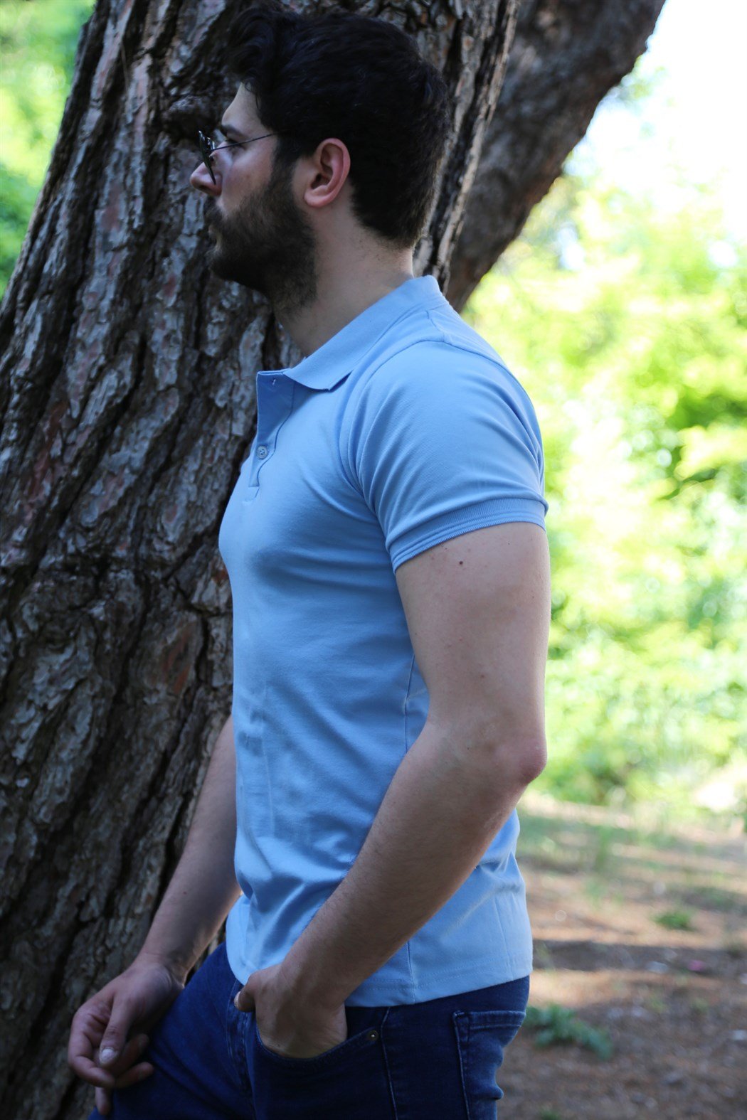 Mavi Polo Yaka Tişört