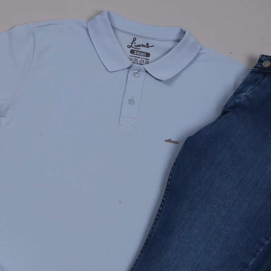 Mavi Polo Yaka Tişört Lacivert Kot  pantolon  ayakkabı Kombin