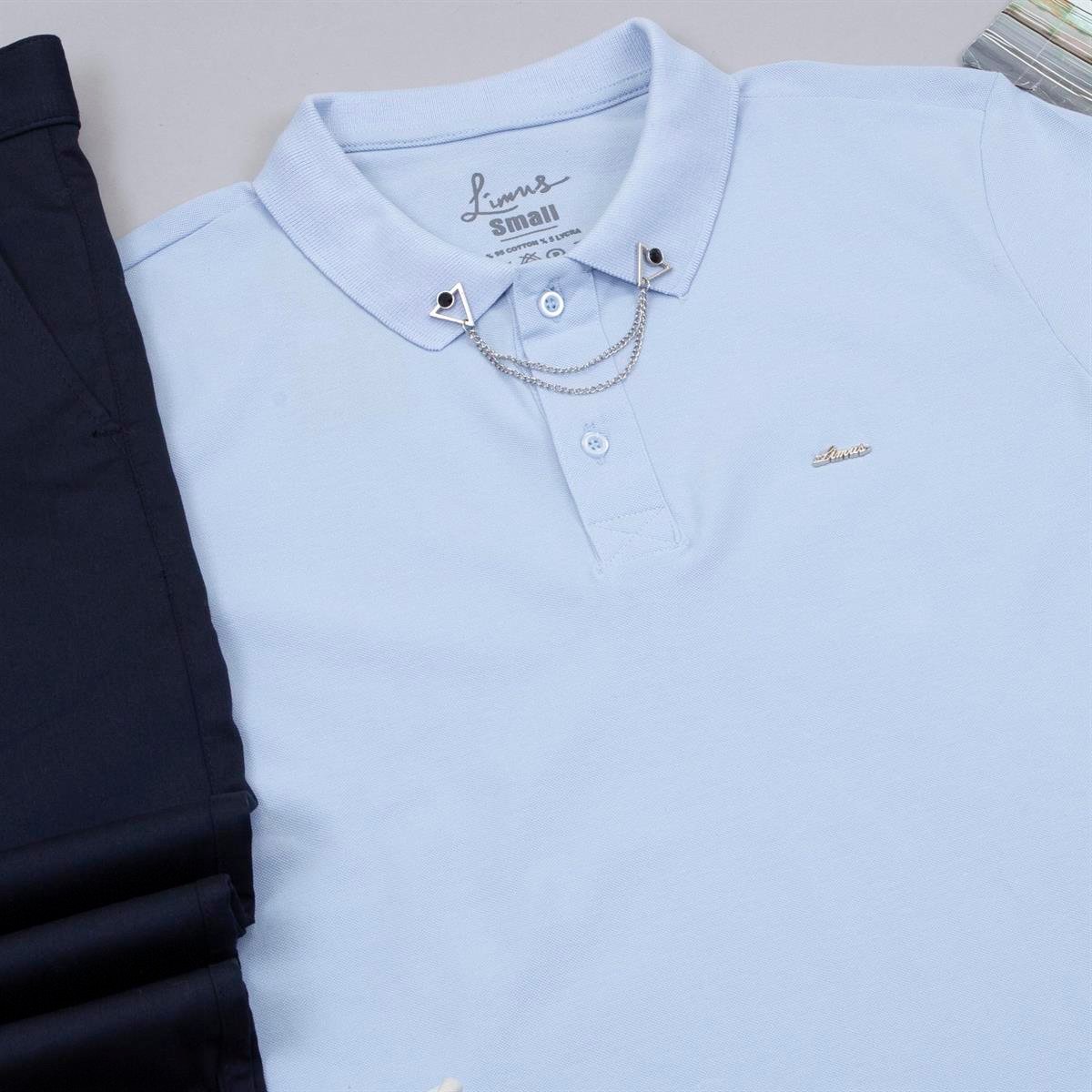 Mavi Polo Yaka Tişört Pantolon Ayakkabı Kombin