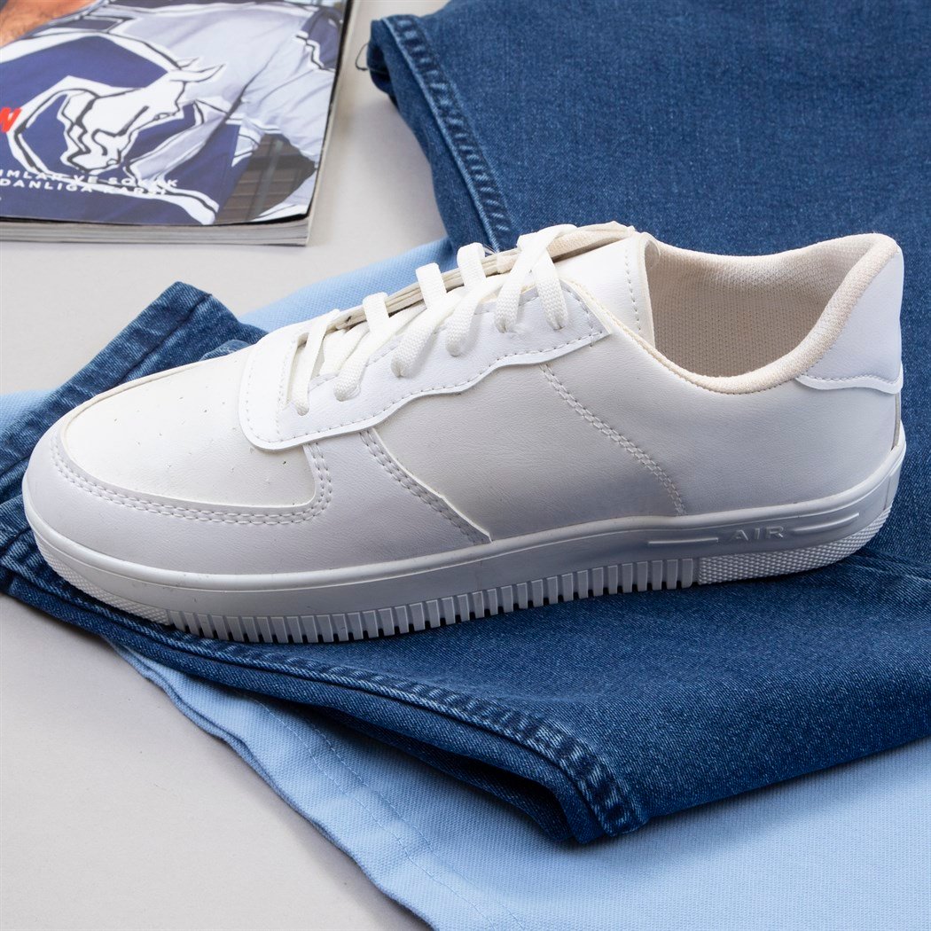 Mavi Polo Yaka Tişört Pantolon Ayakkabı Kombin