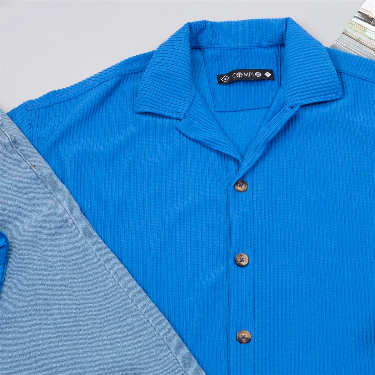 Mavi Spor Gömlek Pantolon Ayakkabı Kombin