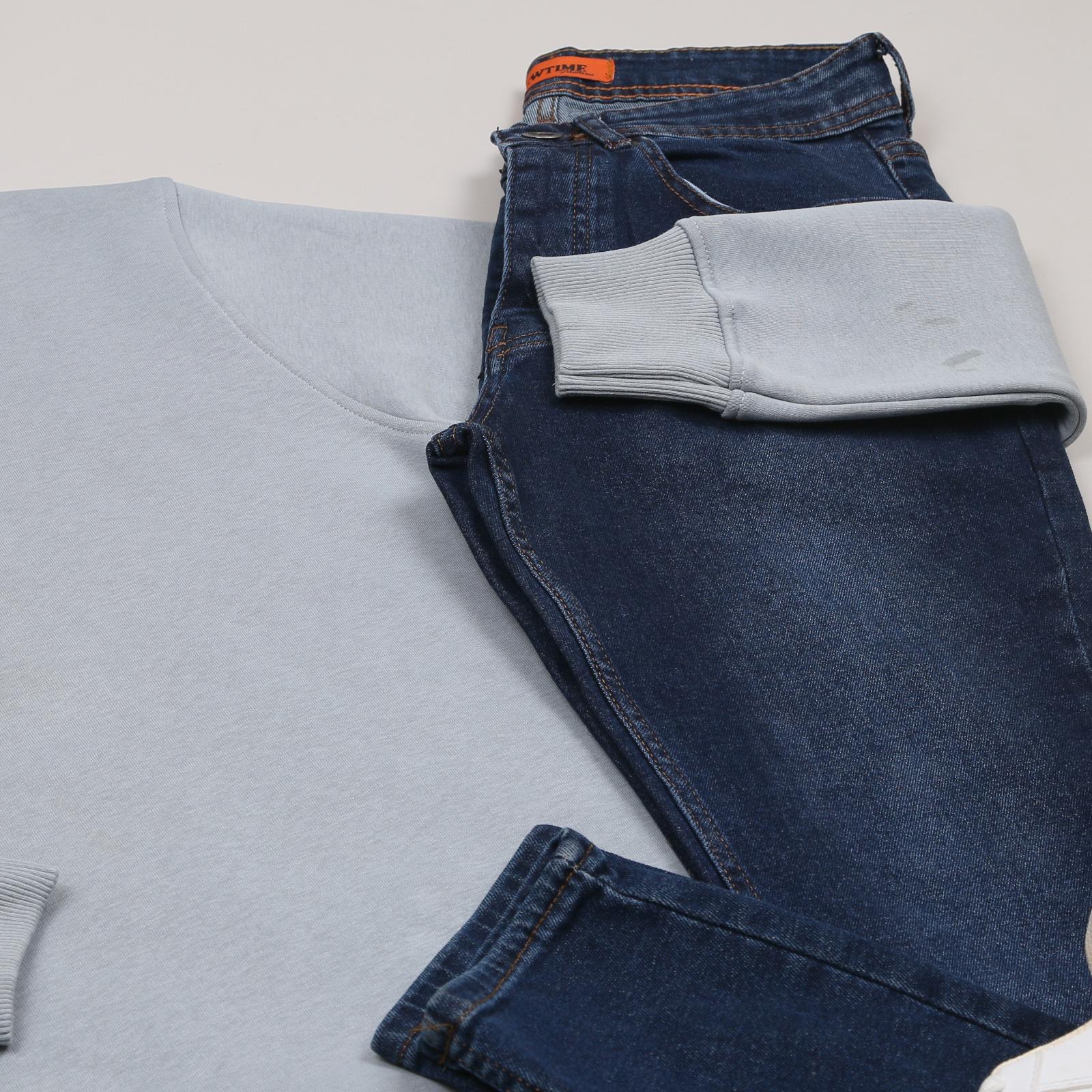 Mavi Sweatshirt Lacivert Kot Ayakkabı  Kombini