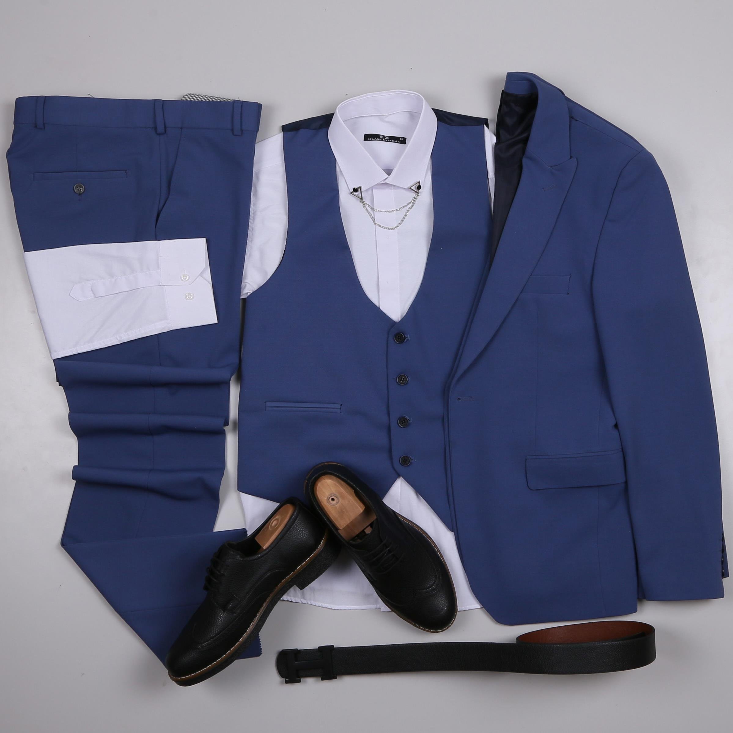 Mavi  Takım Elbise Kombini