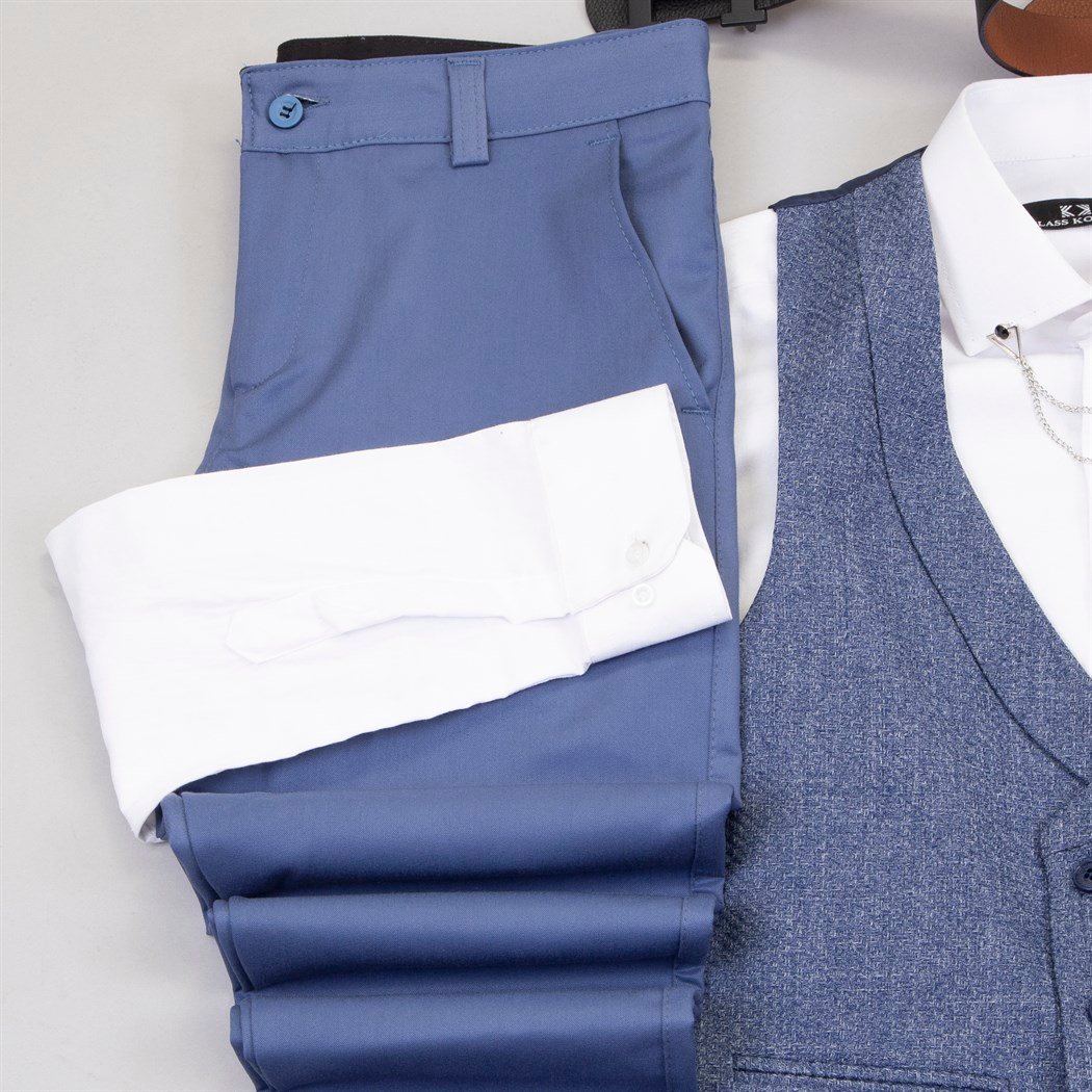 Mavi Takım Elbise Kombini