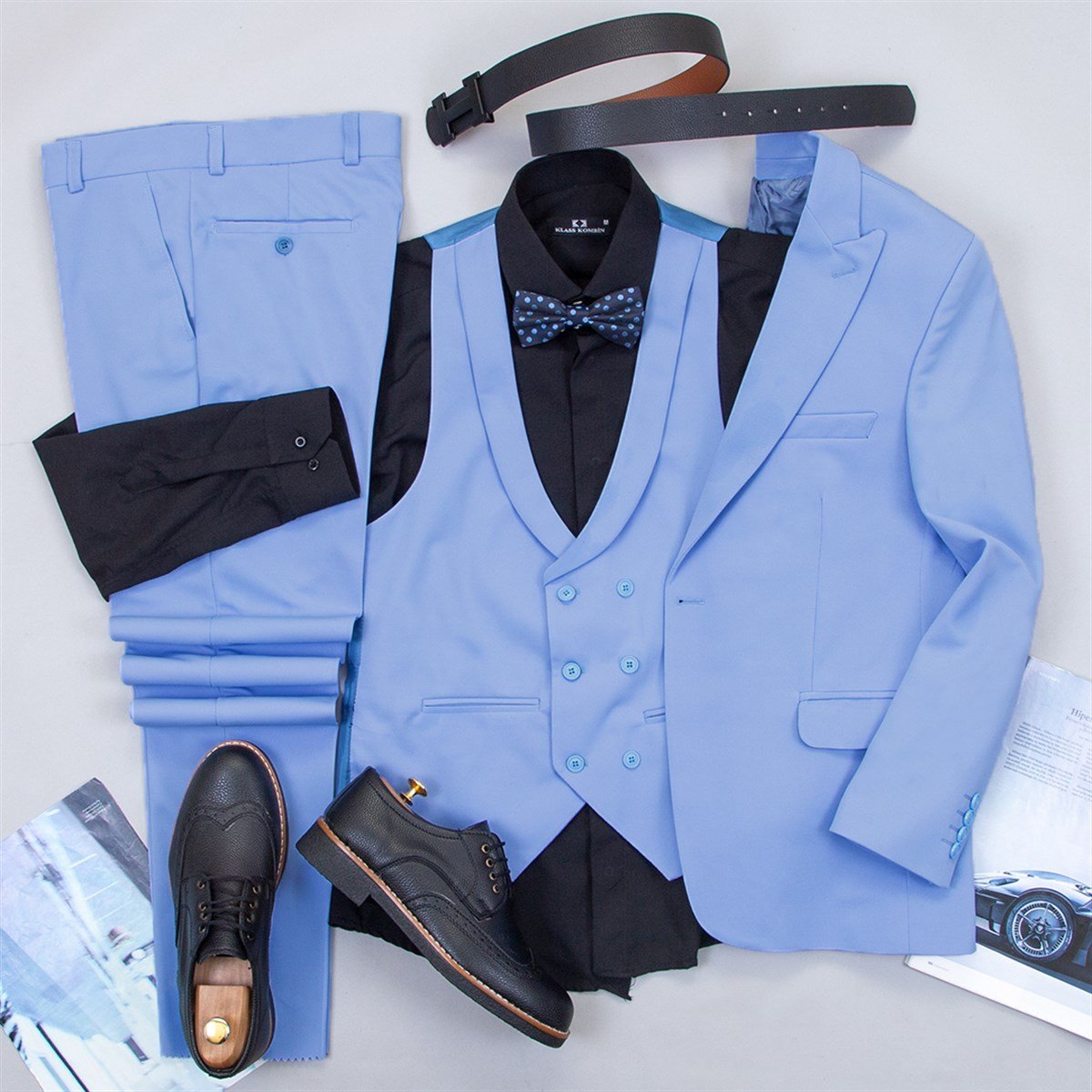 Mavi Takım Elbise Kombini