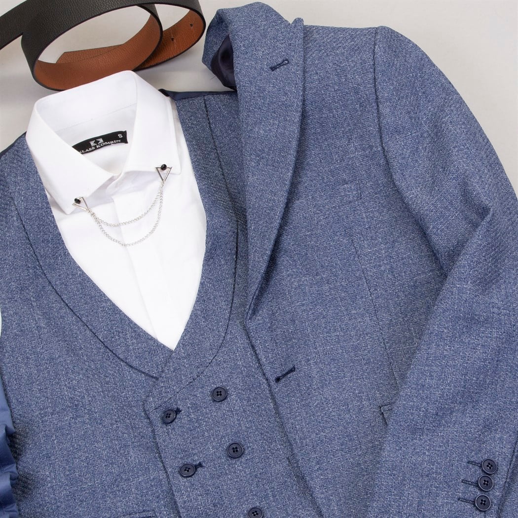 Mavi Takım Elbise Kombini