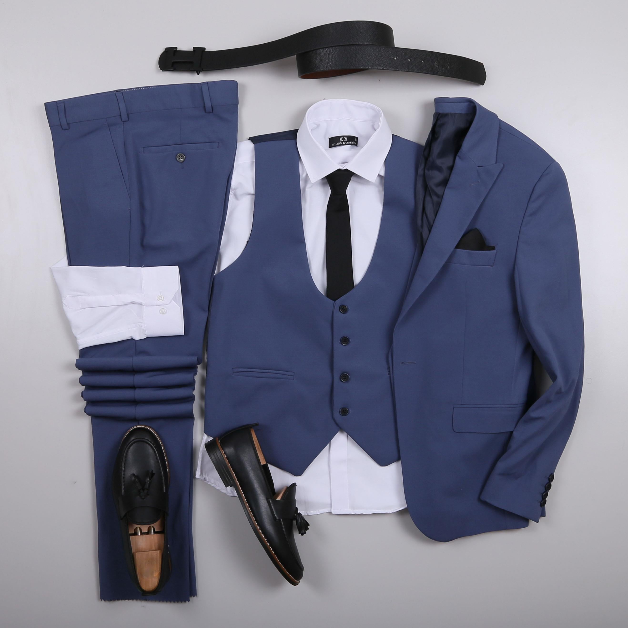 Mavi Takım Elbise Kombini