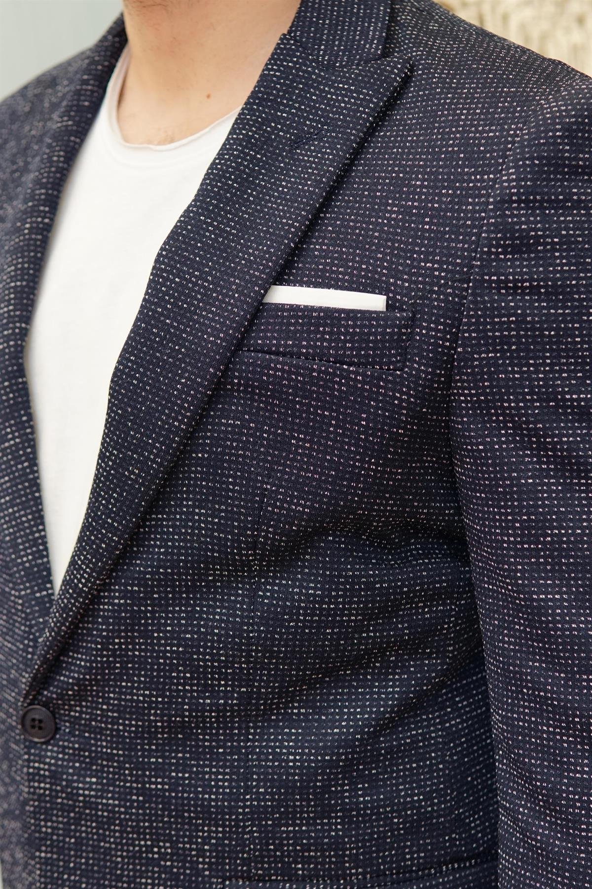 Mavi Tek Düğme Blazer Ceket