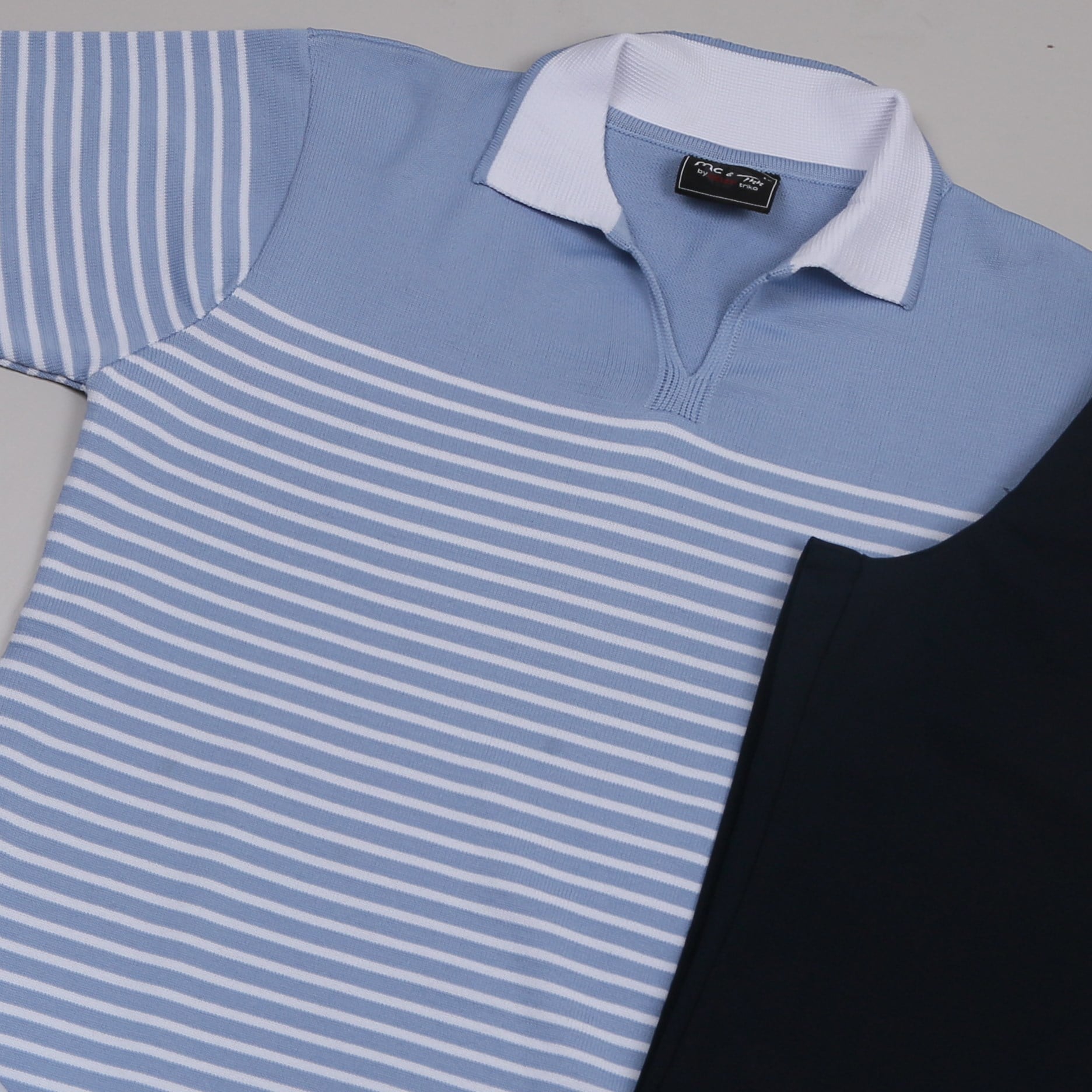 Mavi Triko Polo Yaka Tişört Lacivert Kumaş  Pantolon Ayakkabı Kombin