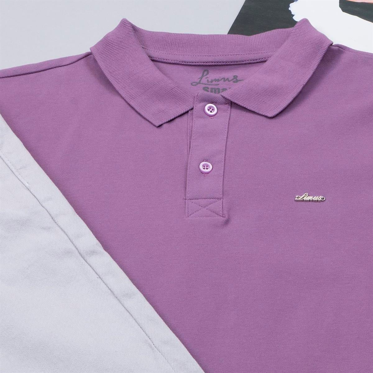 Mor Polo Yaka Tişört Pantolon Ayakkabı Kombin