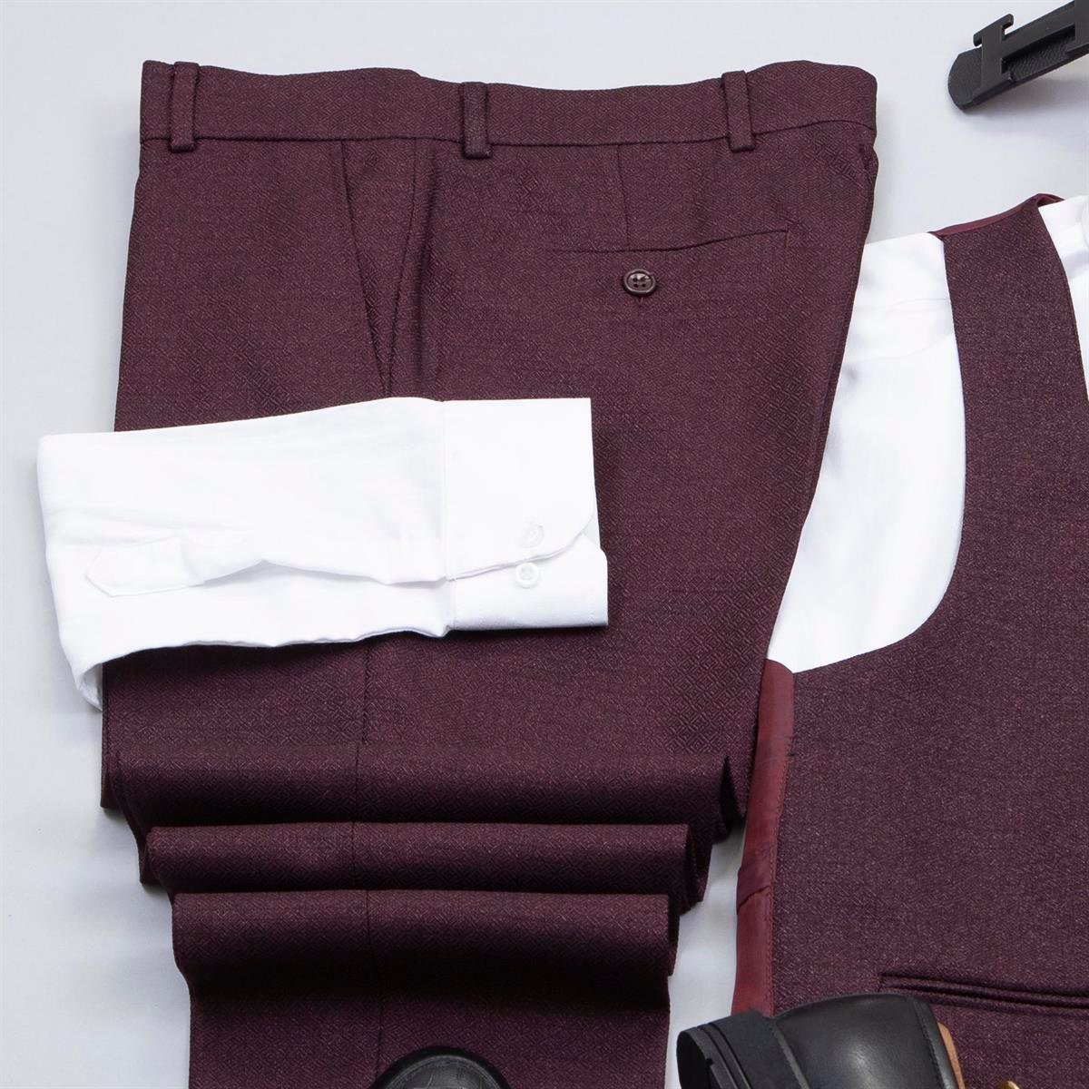 Mürdüm Takım Elbise Kombini