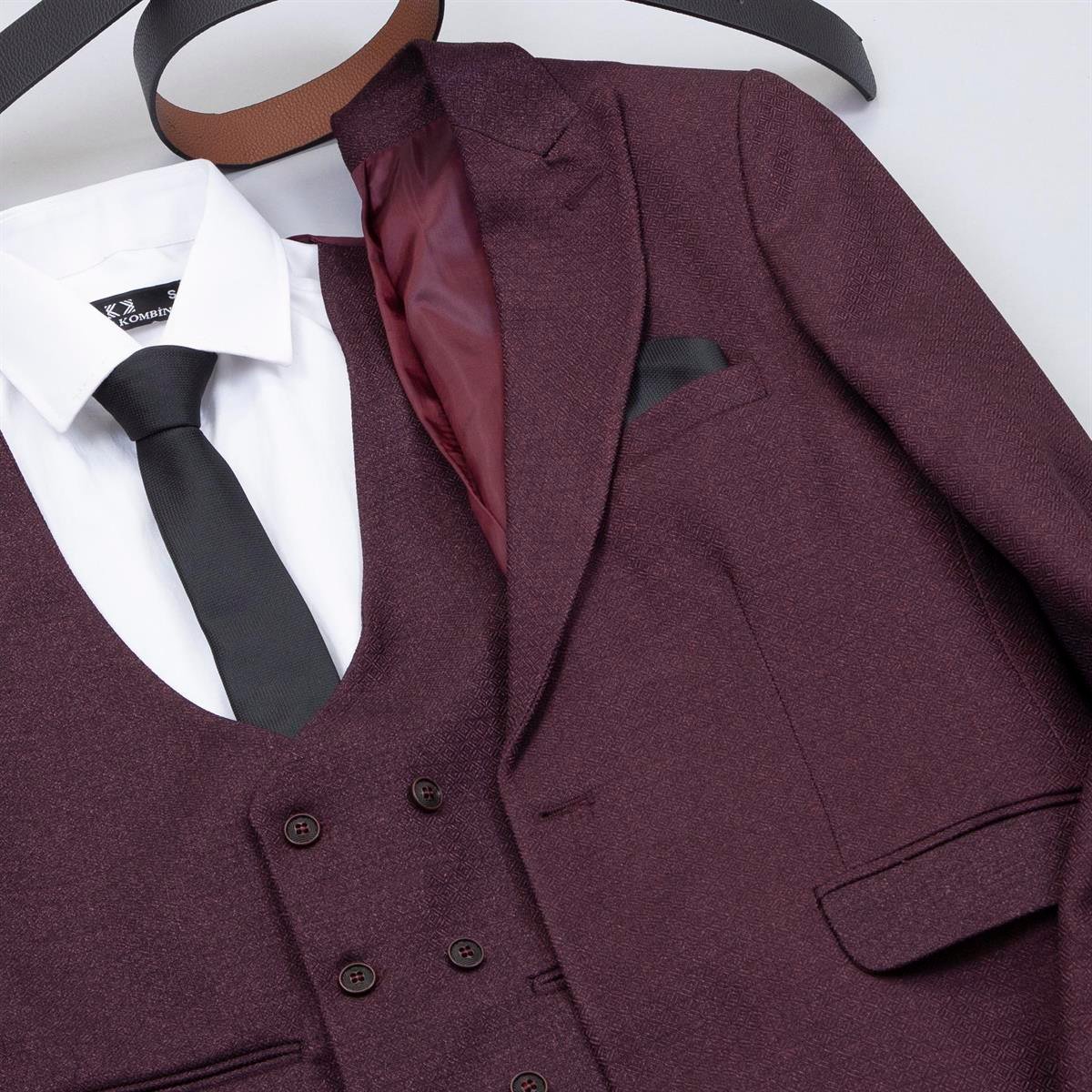 Mürdüm Takım Elbise Kombini