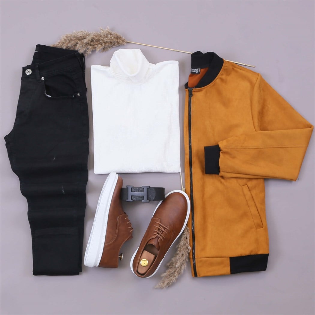 Nubuk Ceket  Kazak Pantolon Ayakkabı Kombin