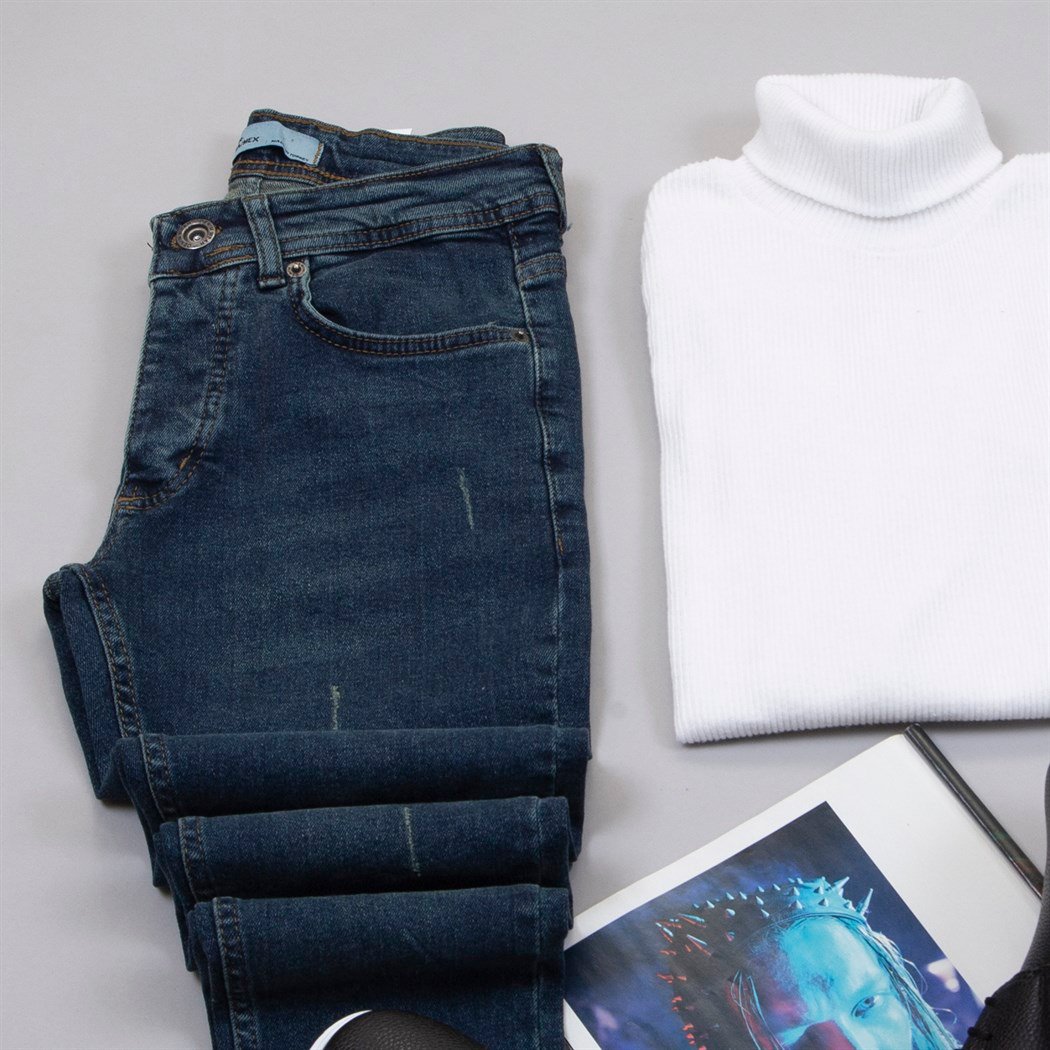 Pamuklu Mint Kot Gömlek Boğazlı Kazak Pantolon Ayakkabı Kombin