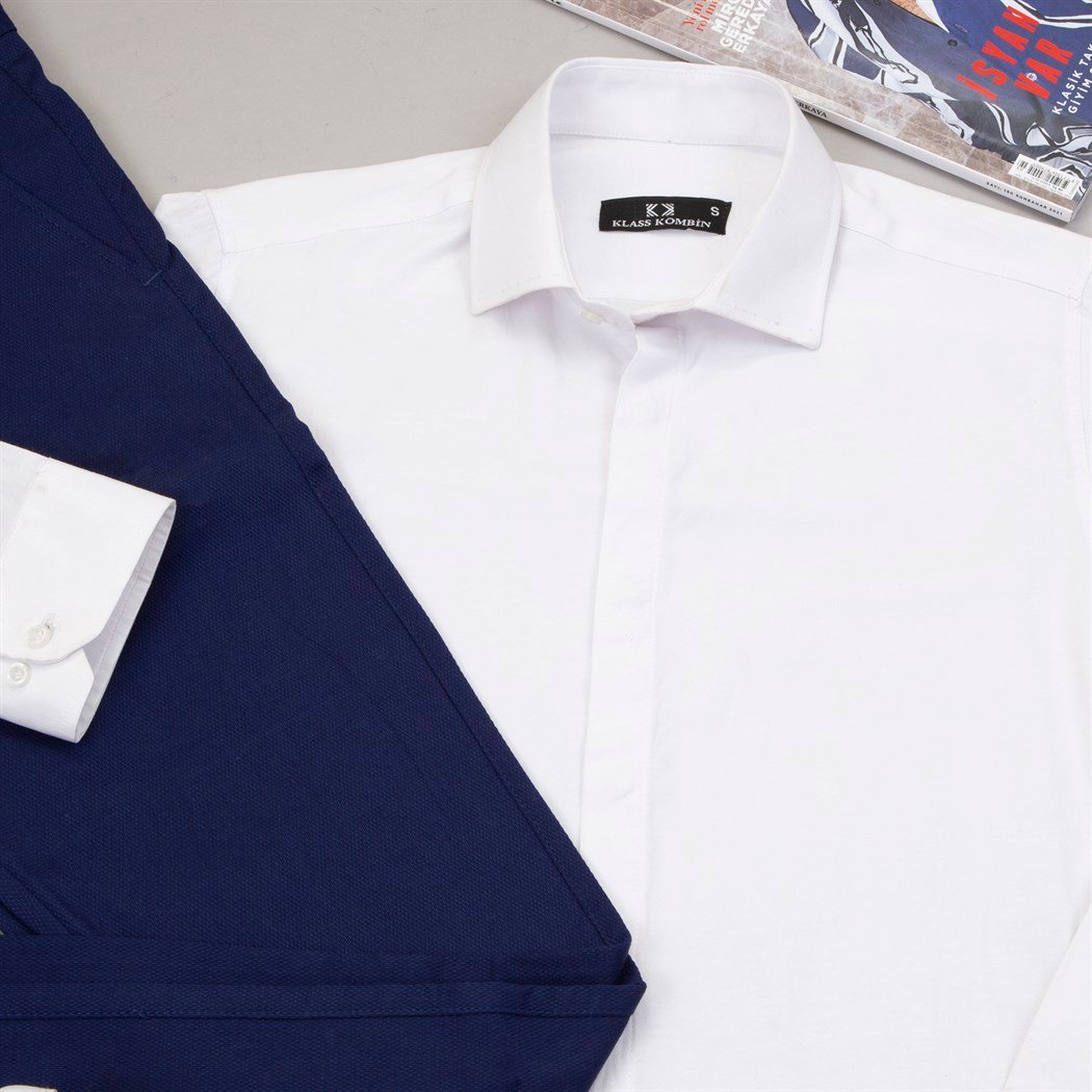 Parlament Mavi Pantolon Beyaz Gömlek Ayakkabı Kombin