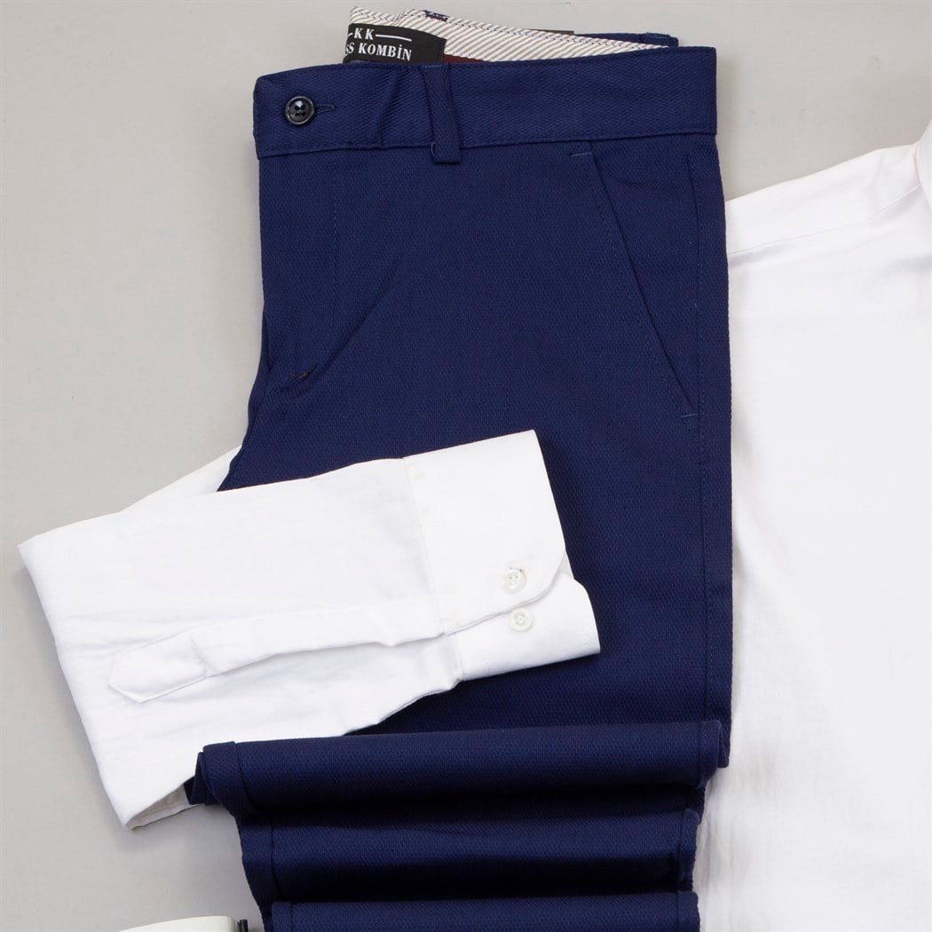 Parlament Mavi Pantolon Gömlek Papyon Ayakkabı Kombin