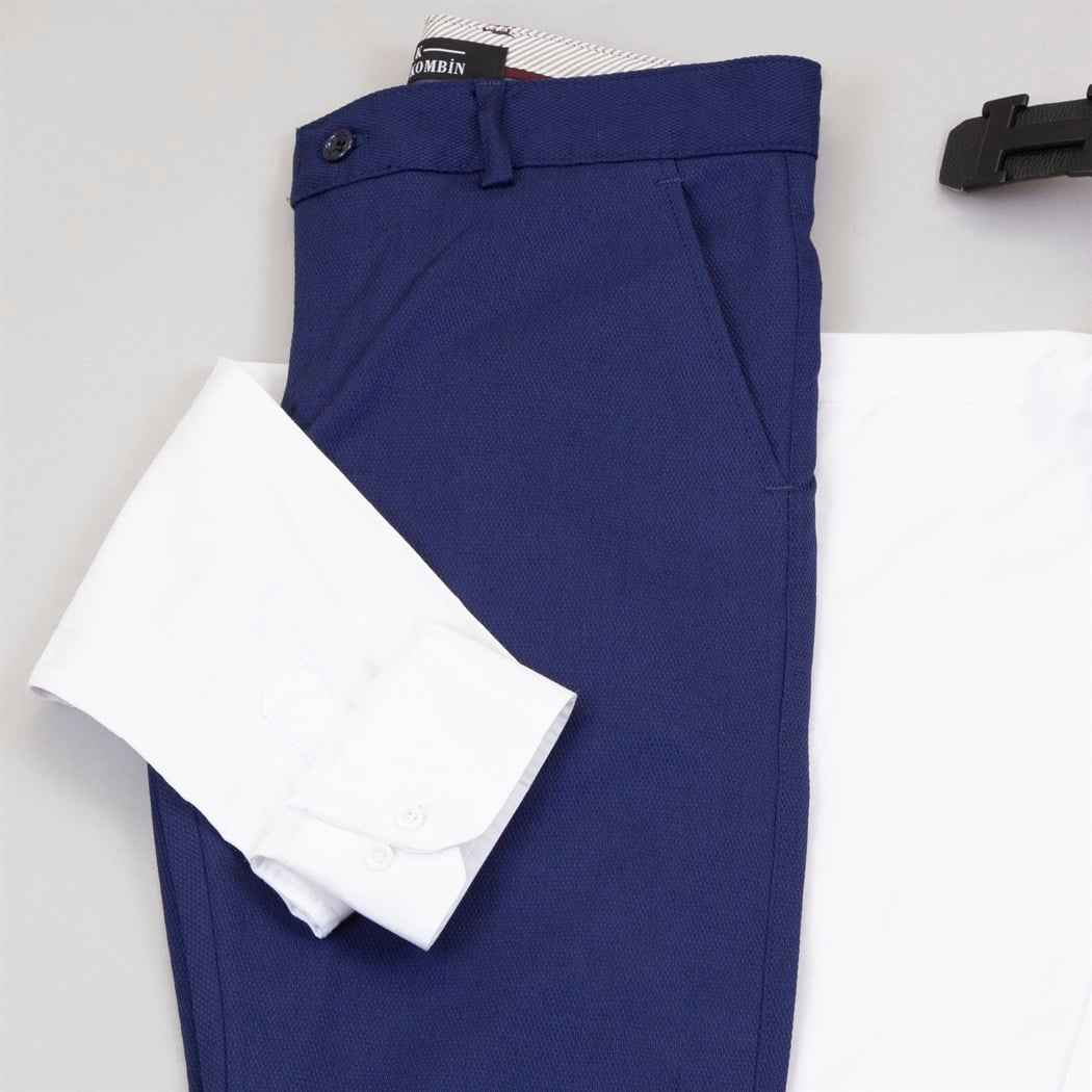 Parlement Mavi Pantolon Gömlek Ayakkabı Kombin