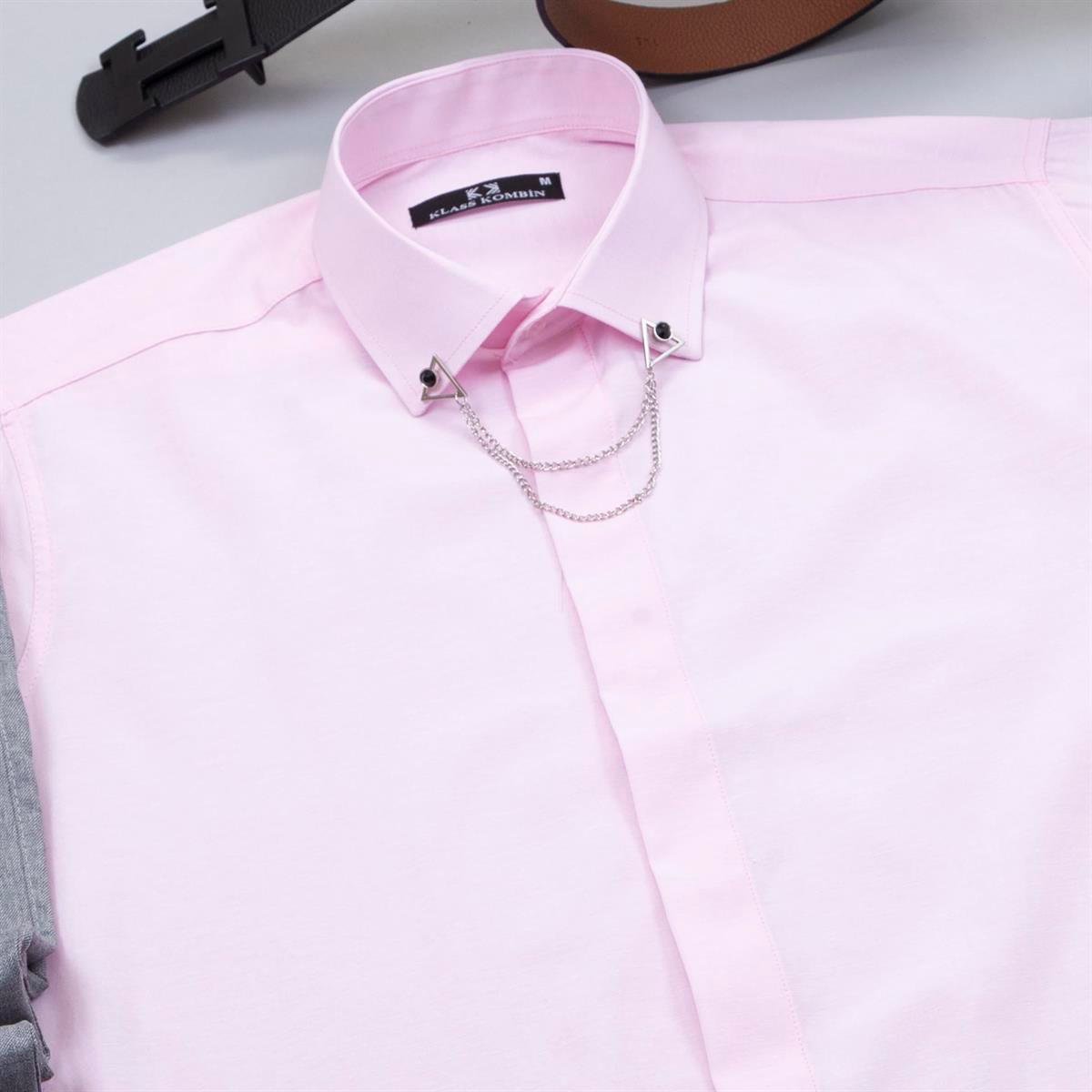 Pembe Gömlek Pantolon Ayakkabı Kombin