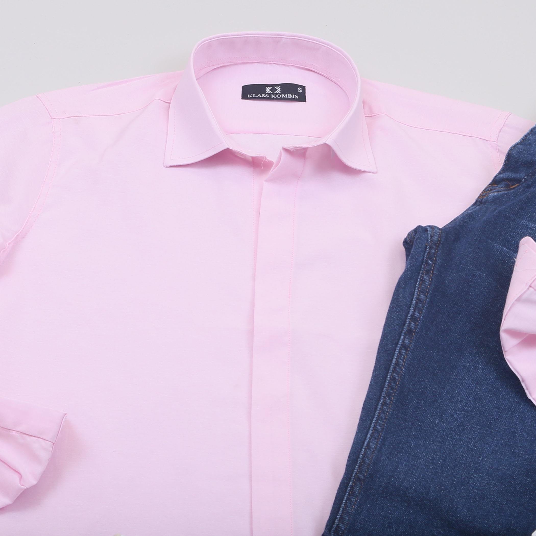 Pembe Gömlek Pantolon Ayakkabı Kombin