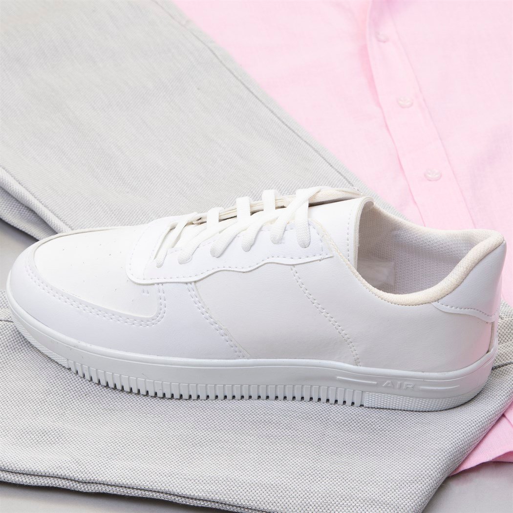 Pembe Keten Gömlek Pantolon Ayakkabı Kombin