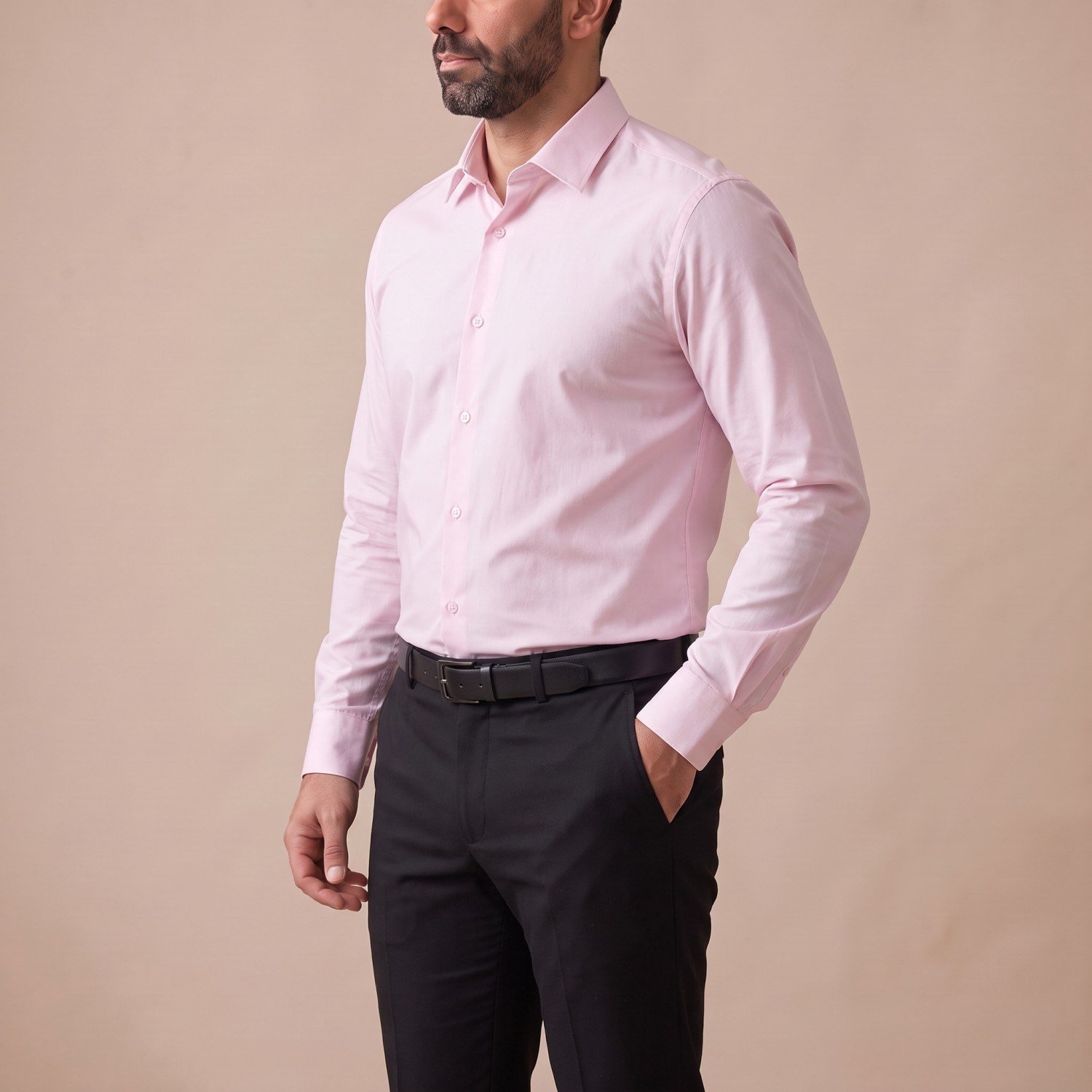 Pembe Klasik Gömlek Erkek