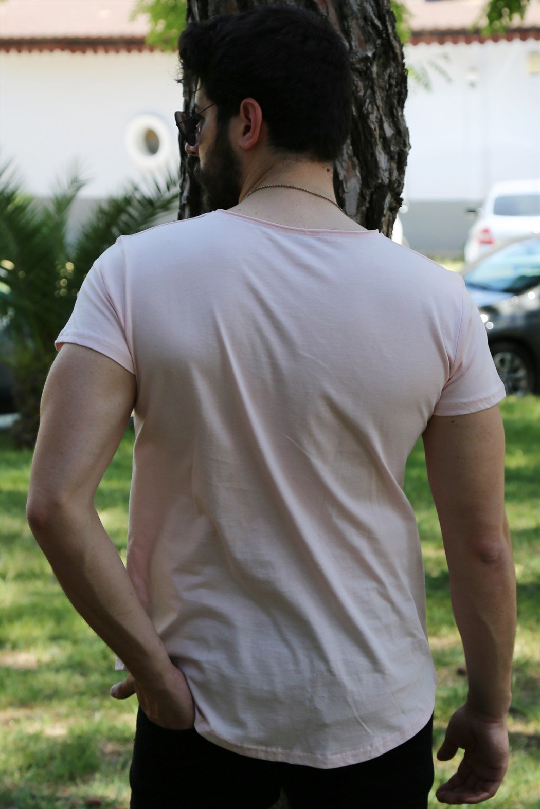 Pembe Oval Kesim Basic Tshirt