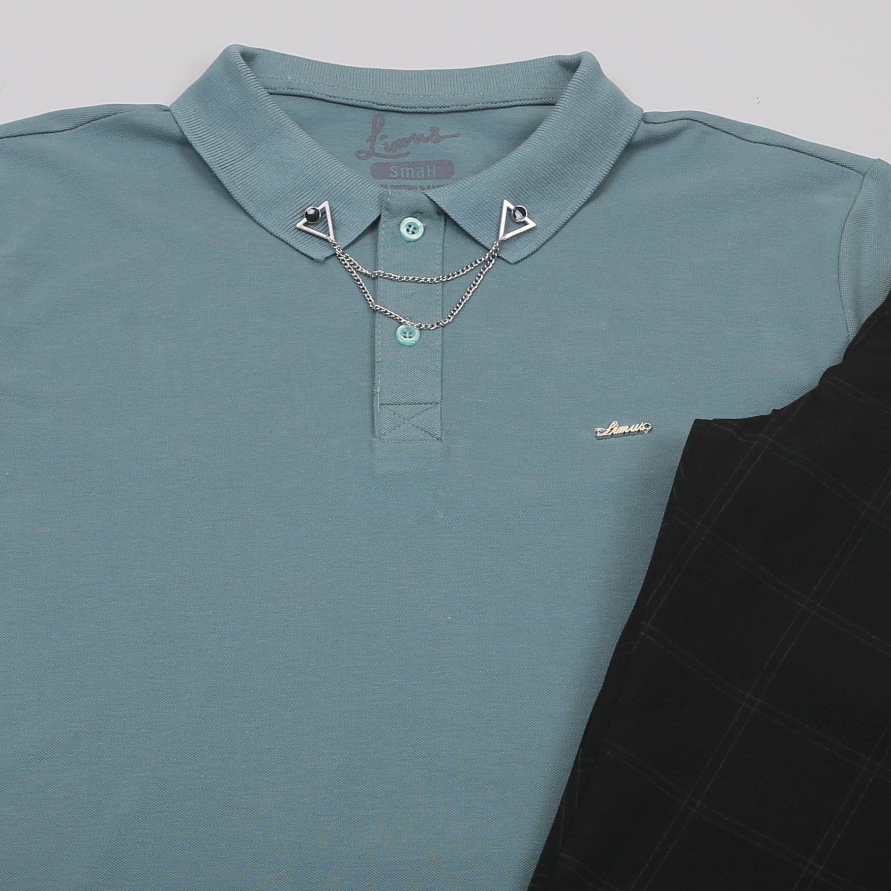 Petrol Yeşili Polo Yaka Tişört Pantolon Ayakkabı Kombin