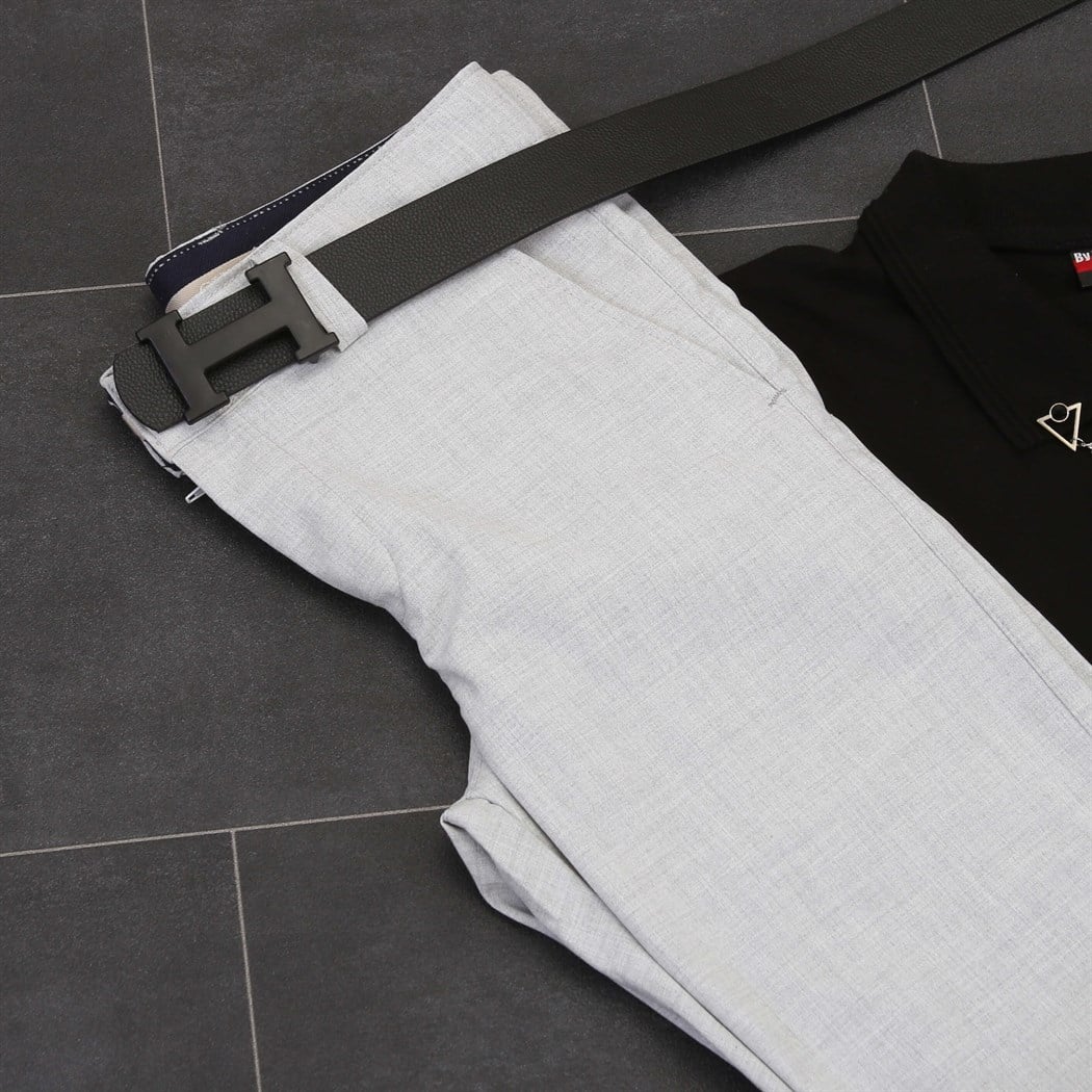 Polo Yaka T-Shirt Kumaş Pantolon Klasik Ayakkabı Koımbini 