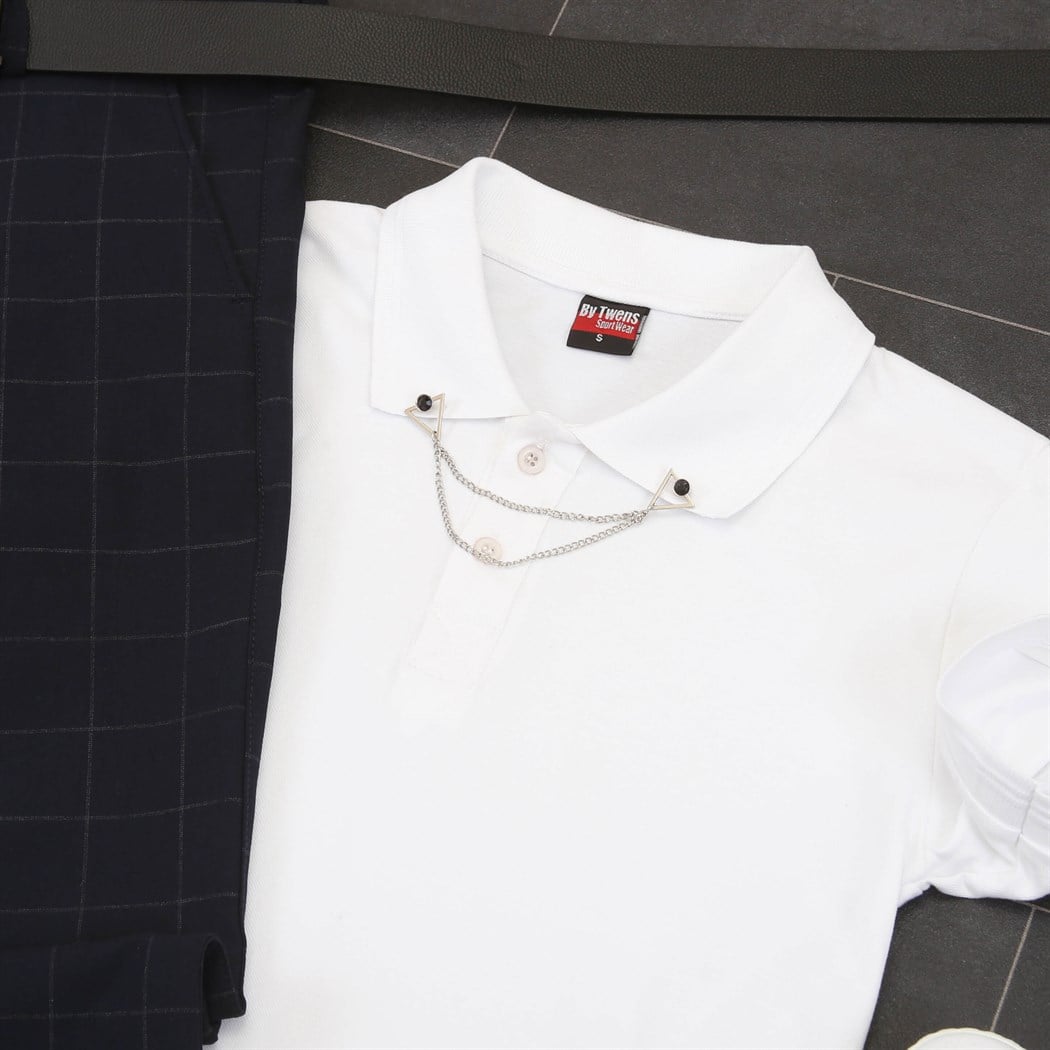 Polo Yaka T-Shirt Kumaş Pantolon Spor Ayakkabı Koımbini 