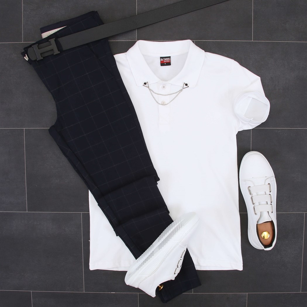 Polo Yaka T-Shirt Kumaş Pantolon Spor Ayakkabı Koımbini 