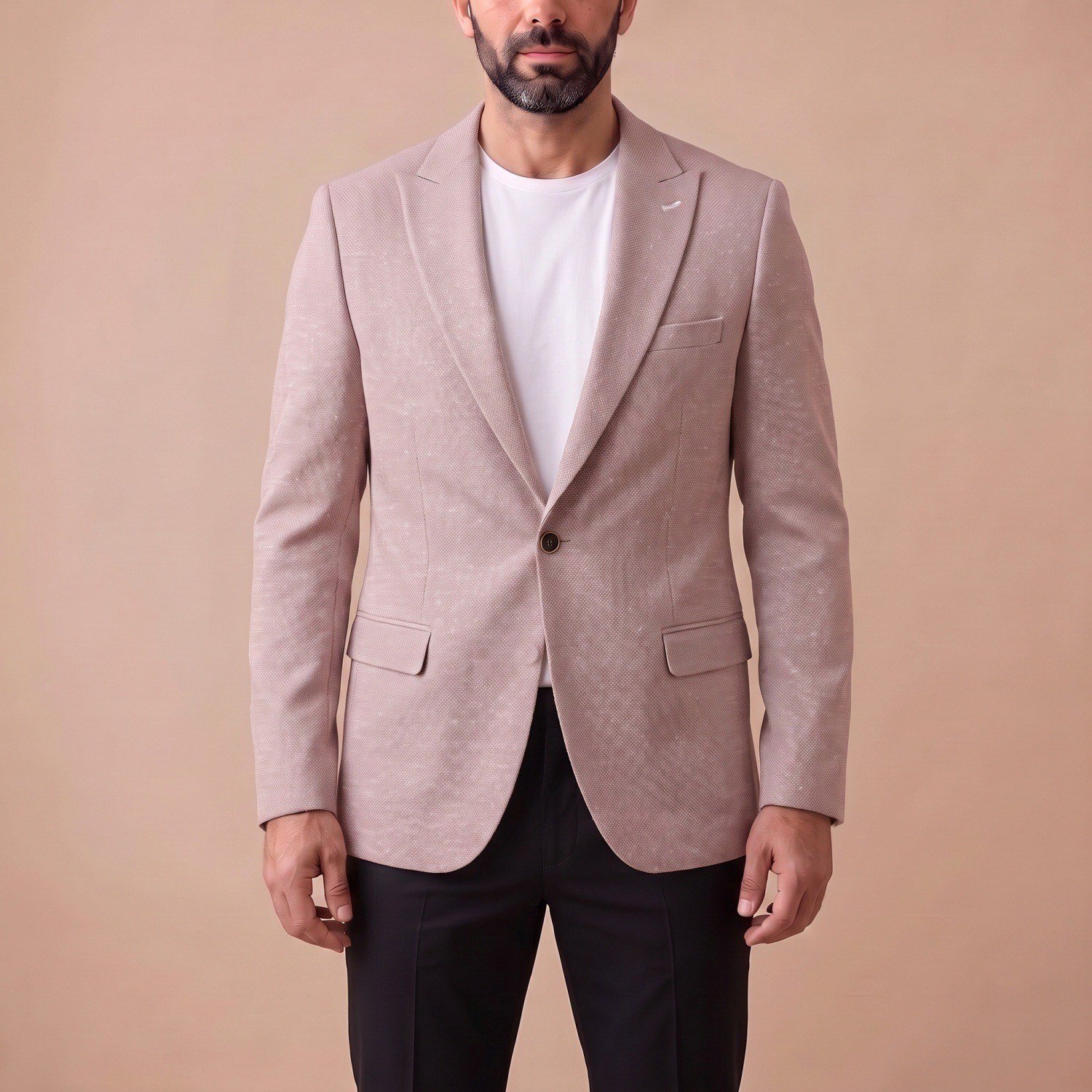 Pudra Kırçıllı Blazer Ceket Erkek