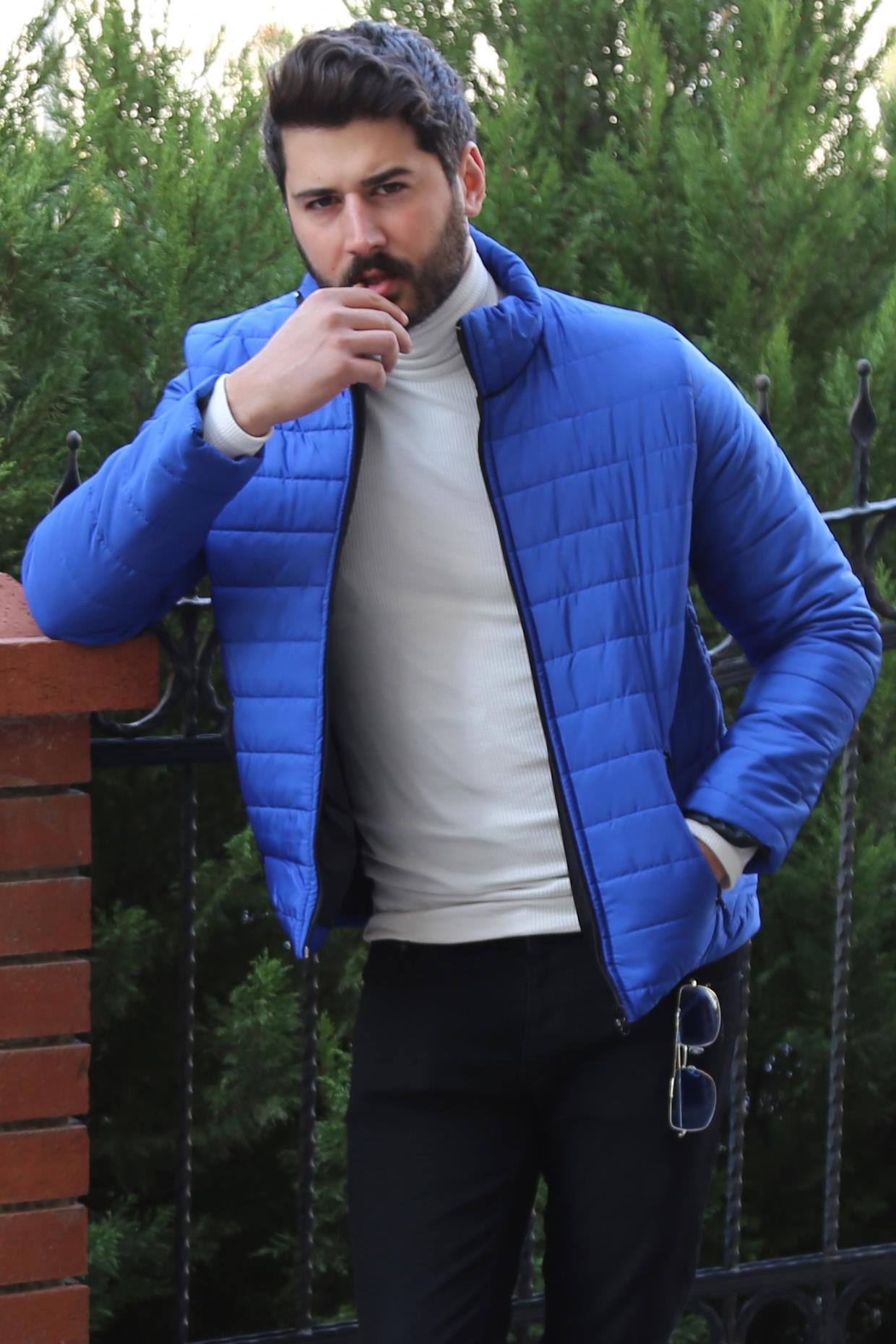 Saks Mavi Şişme Mont