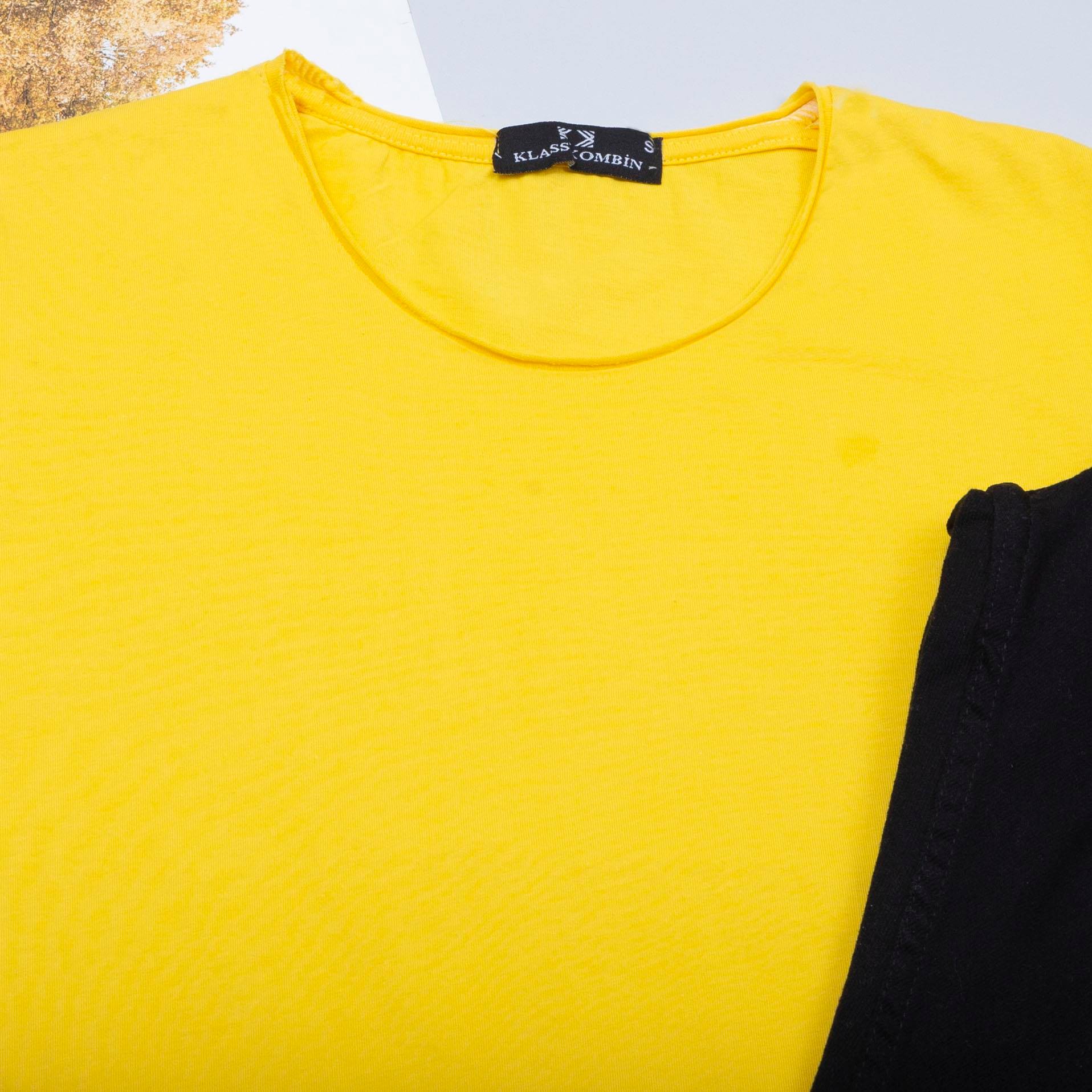 Sarı Basic Tişört Pantolon Ayakkabı Kombin