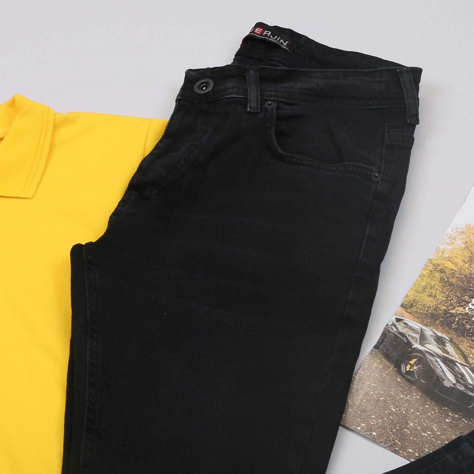 Sarı Polo Yaka Tişört Pantolon Ayakkabı Kombin