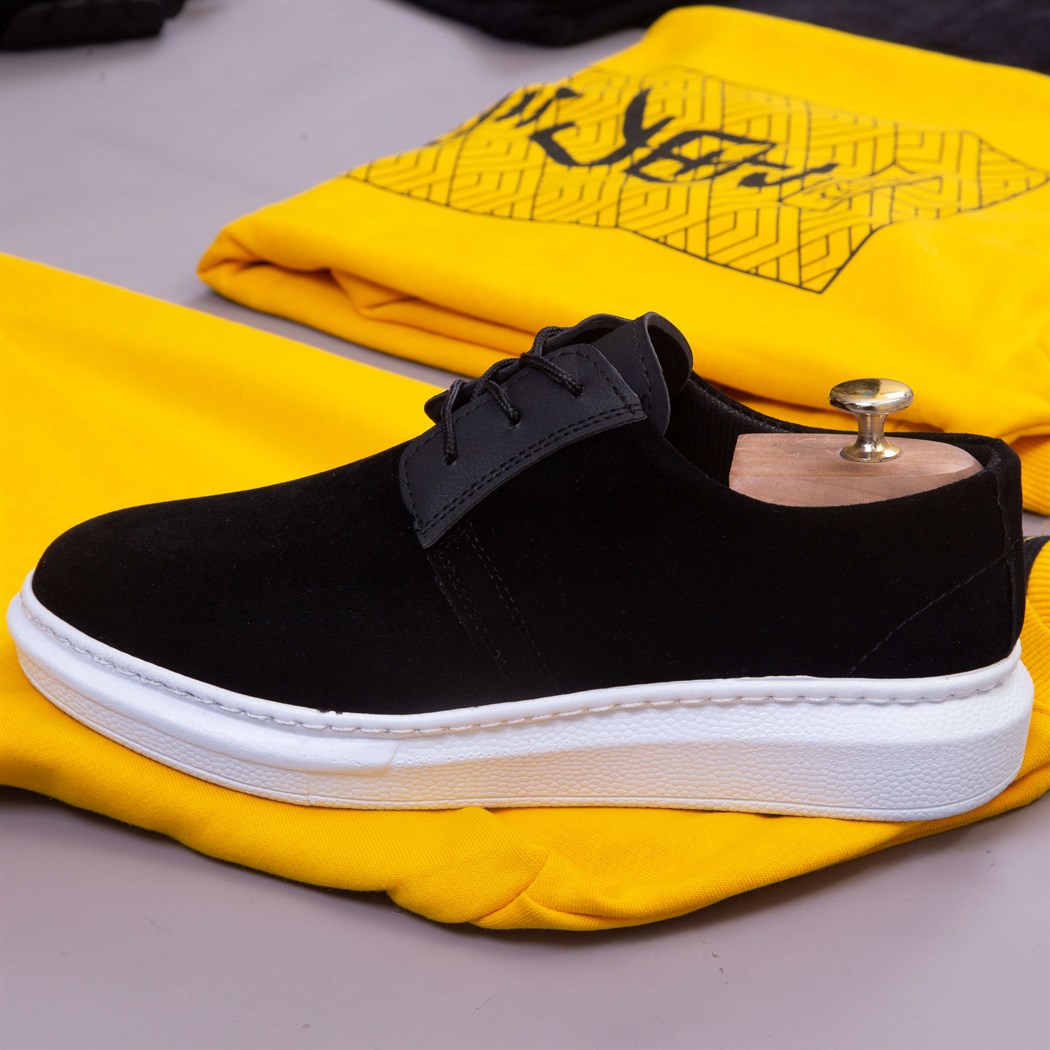 Sarı Sweat Pantolon Ayakkabı Kombin