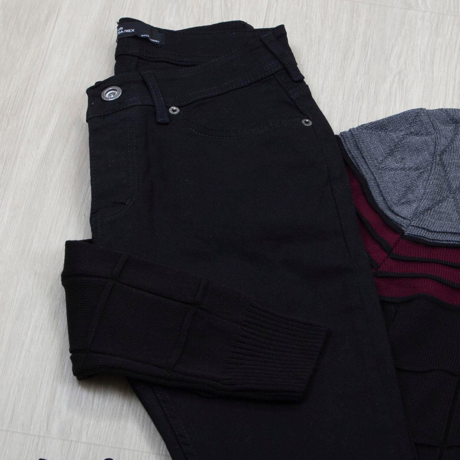 Şeritli Kazak Pantolon Ayakkabı Kombin