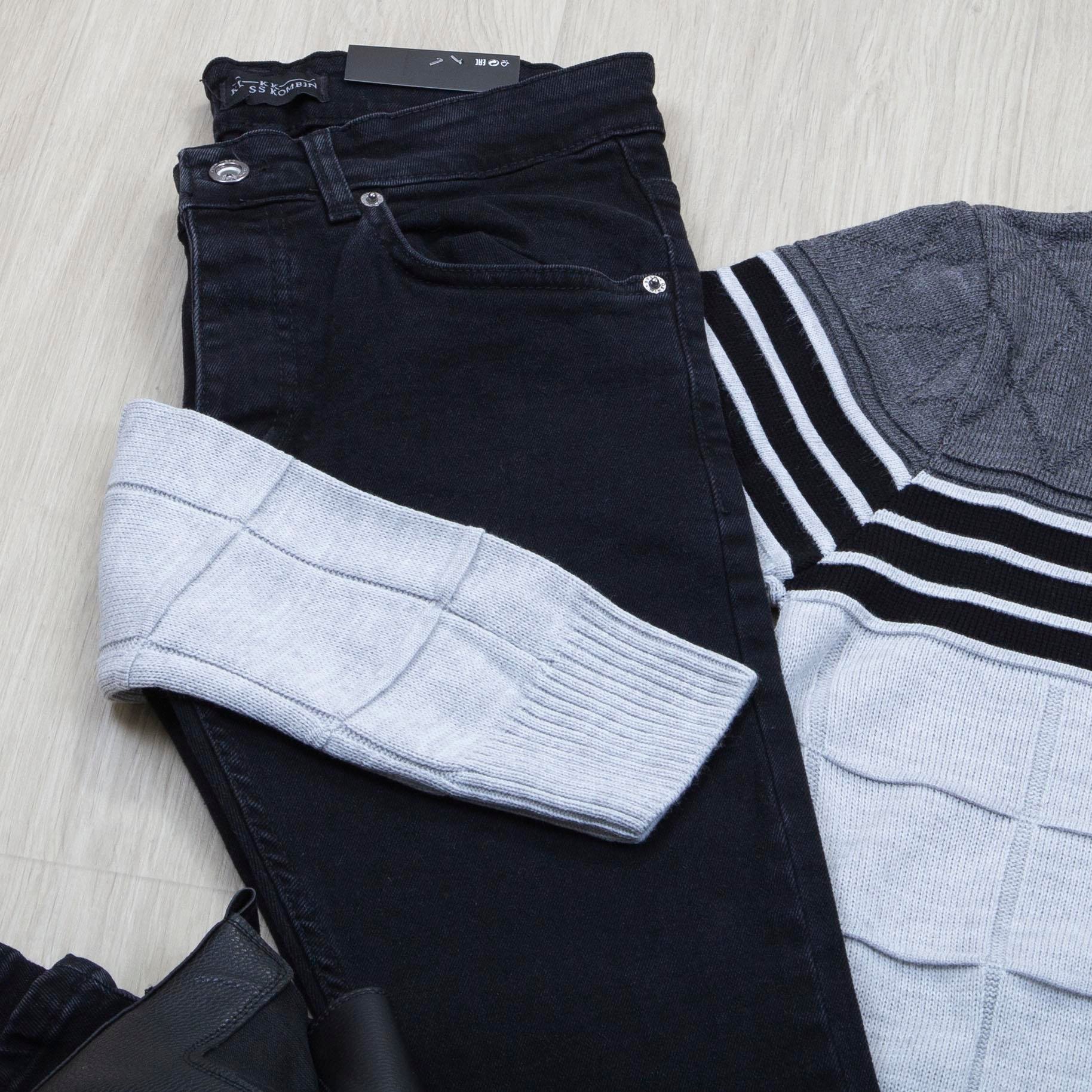 Şeritli Kazak Pantolon Bot Kombin