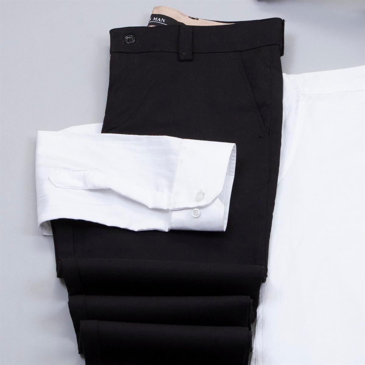 Siyah Beyaz Kırçıllı Blazer Ceket Gömlek Pantolon Ayakkabı Kombin