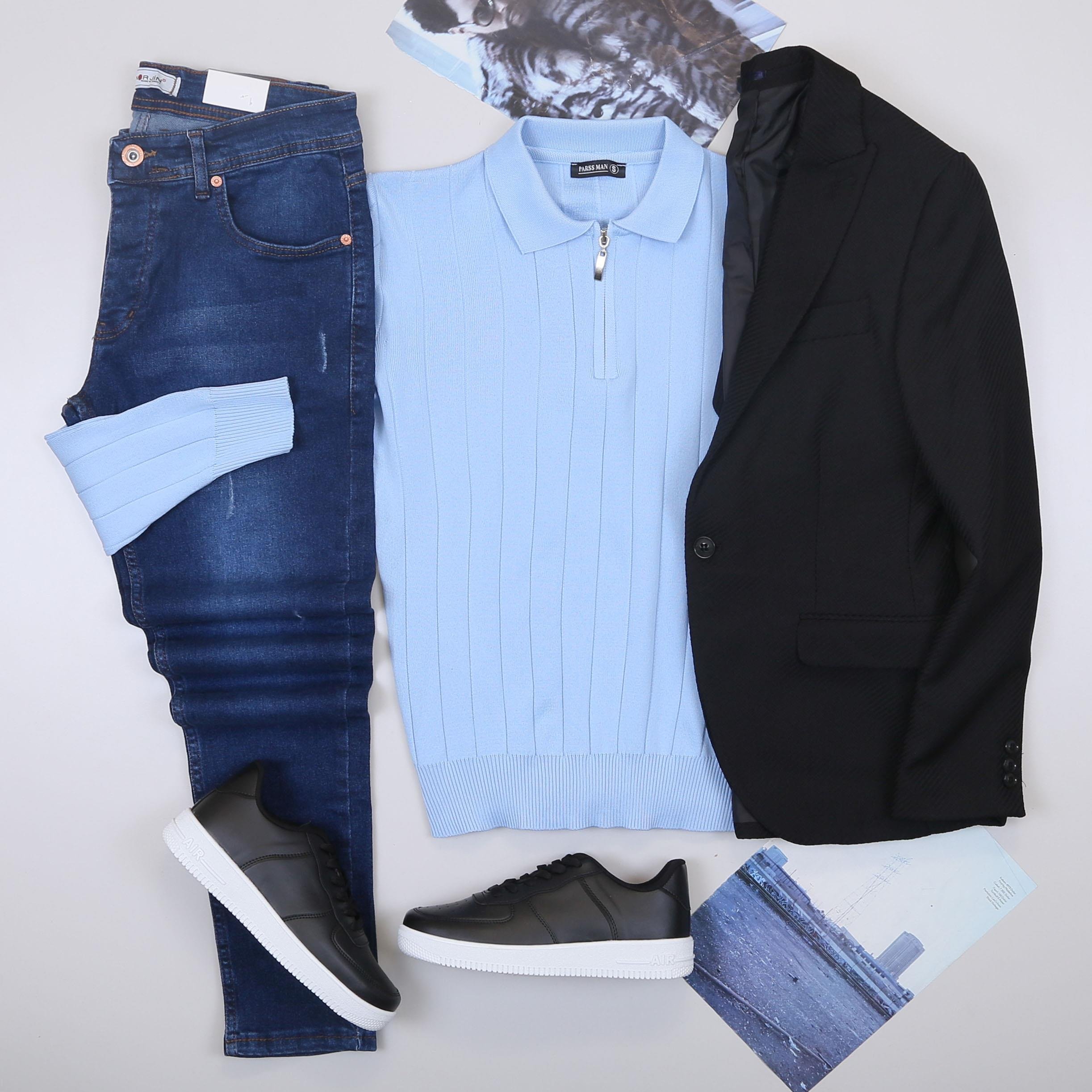 Siyah Blazer Ceket Triko Kazak Pantolon Ayakkabı Kombin