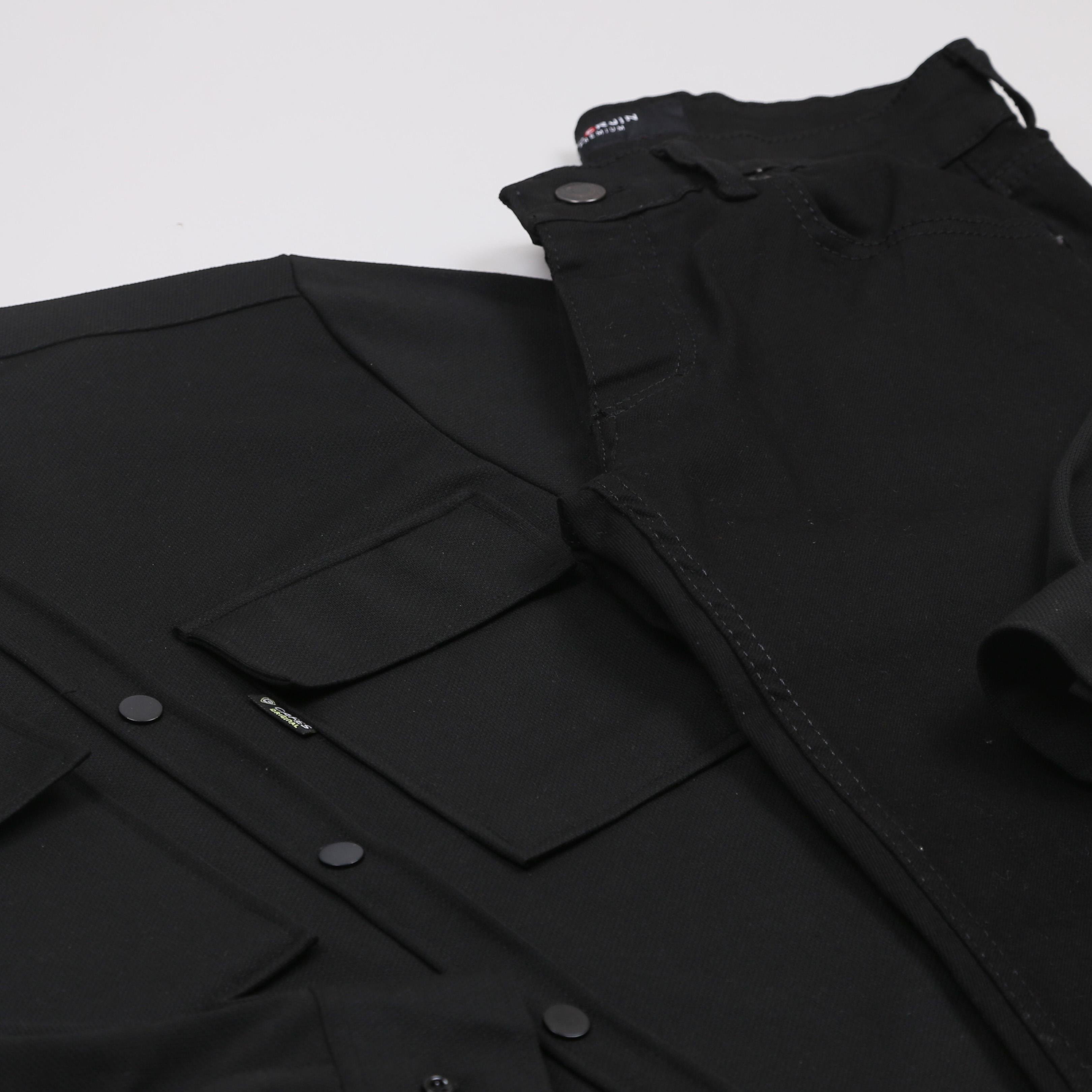 Siyah Cepli Gömlek Pantolon Ayakkabı Kombini