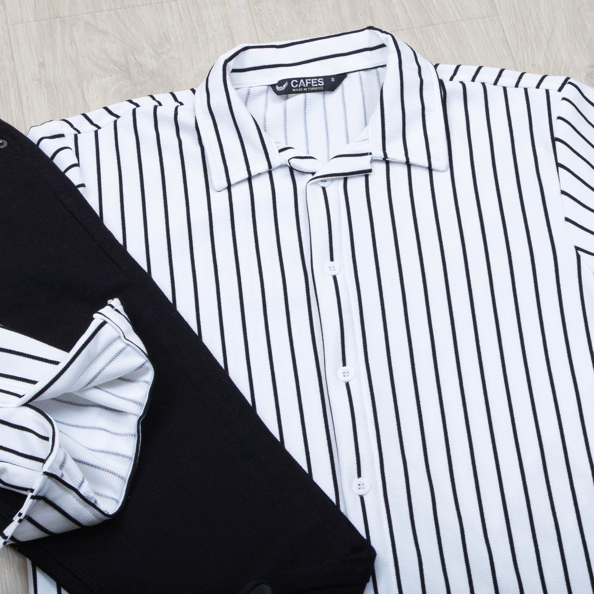 Siyah Çizgili Gömlek Pantolon Ayakkabı Kombin