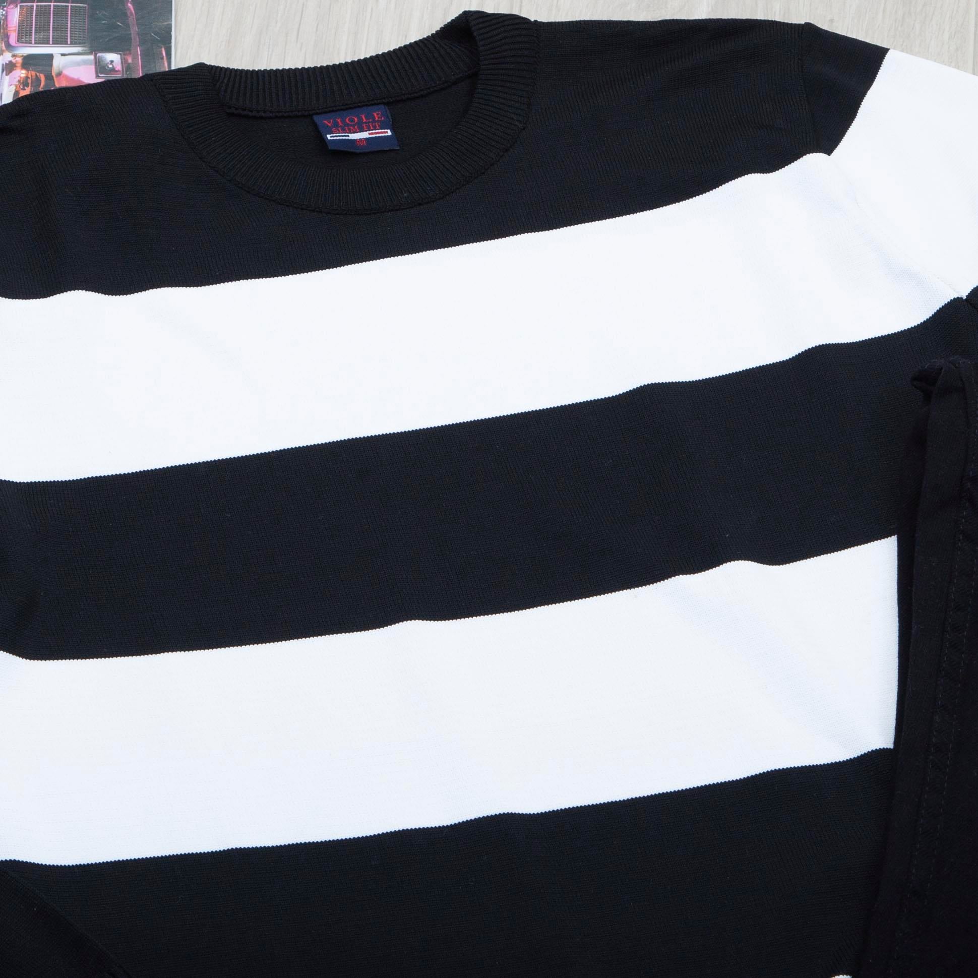 Siyah Çizgili Kazak Pantolon Ayakkabı Kombin